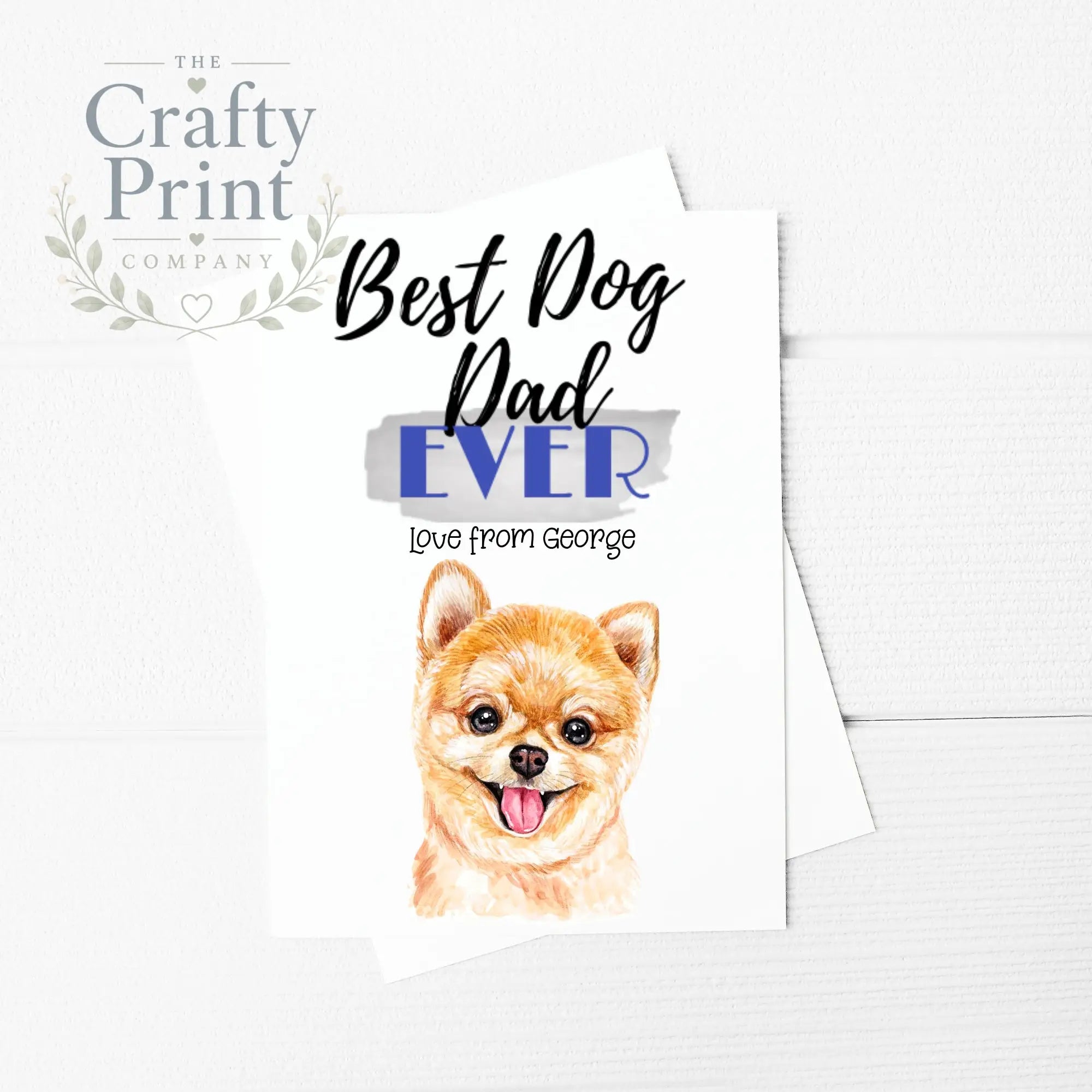 Best Dog Dad Ever Pomeranian Greeting Card - & Note Cards