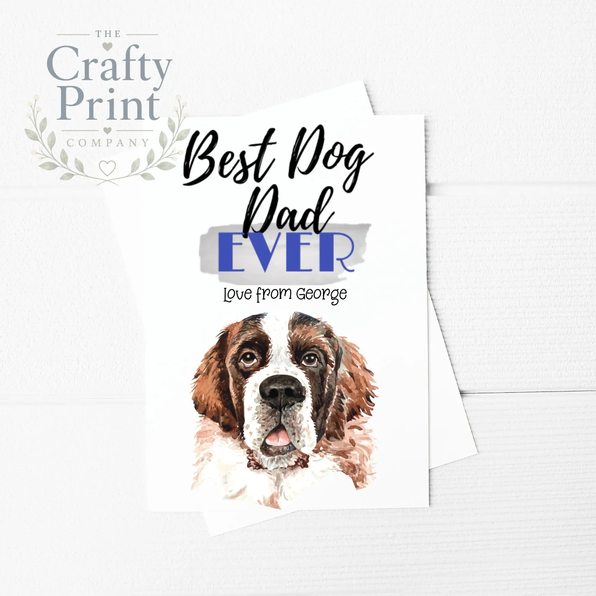 Best Dog Dad Ever Saint Bernard A5 Card & Envelope