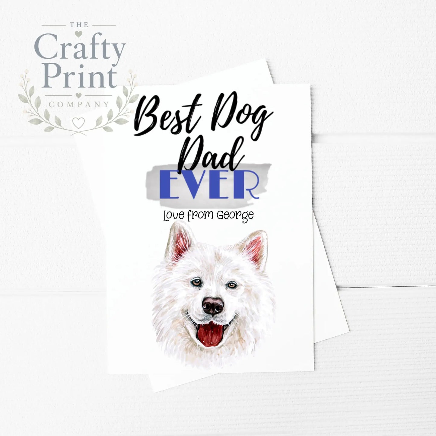 Best Dog Dad Ever Samoyed A5 Card & Envelope - Greeting