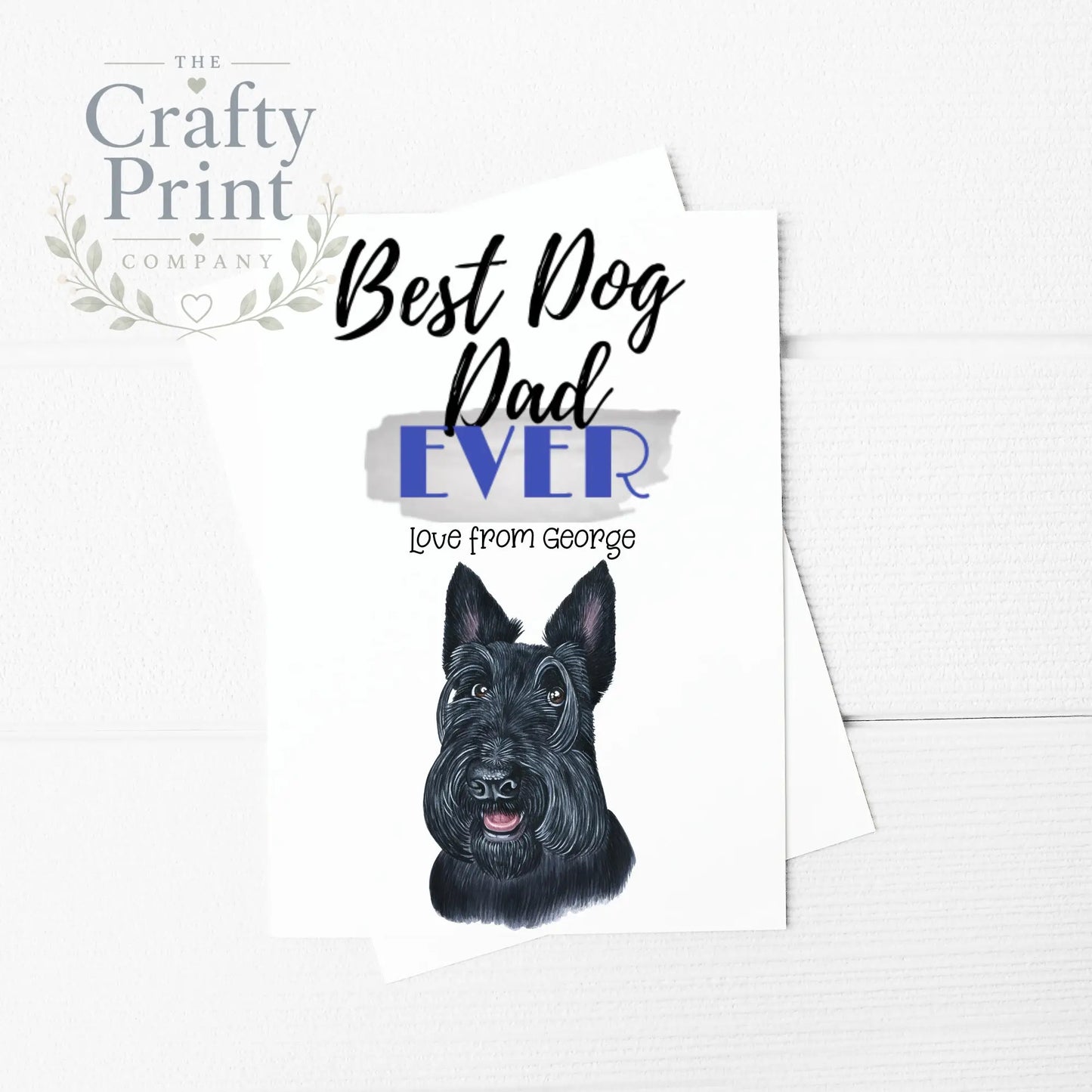 Best Dog Dad Ever Scottish Terrier A5 Card & Envelope