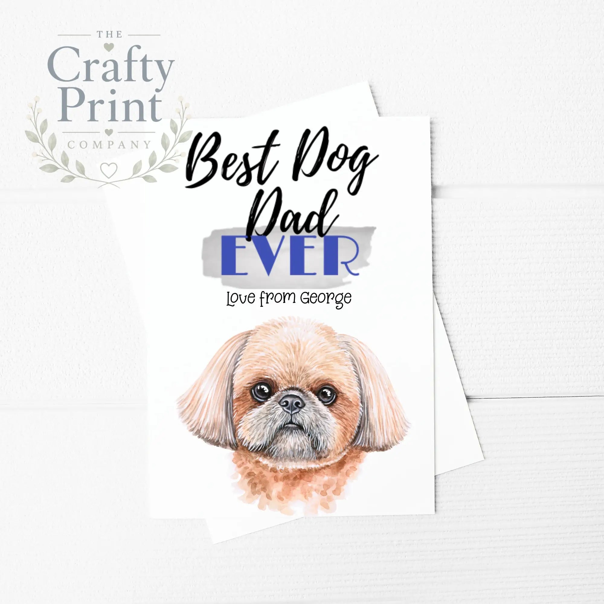 Best Dog Dad Ever Shih Tzu A5 Card & Envelope - Greeting