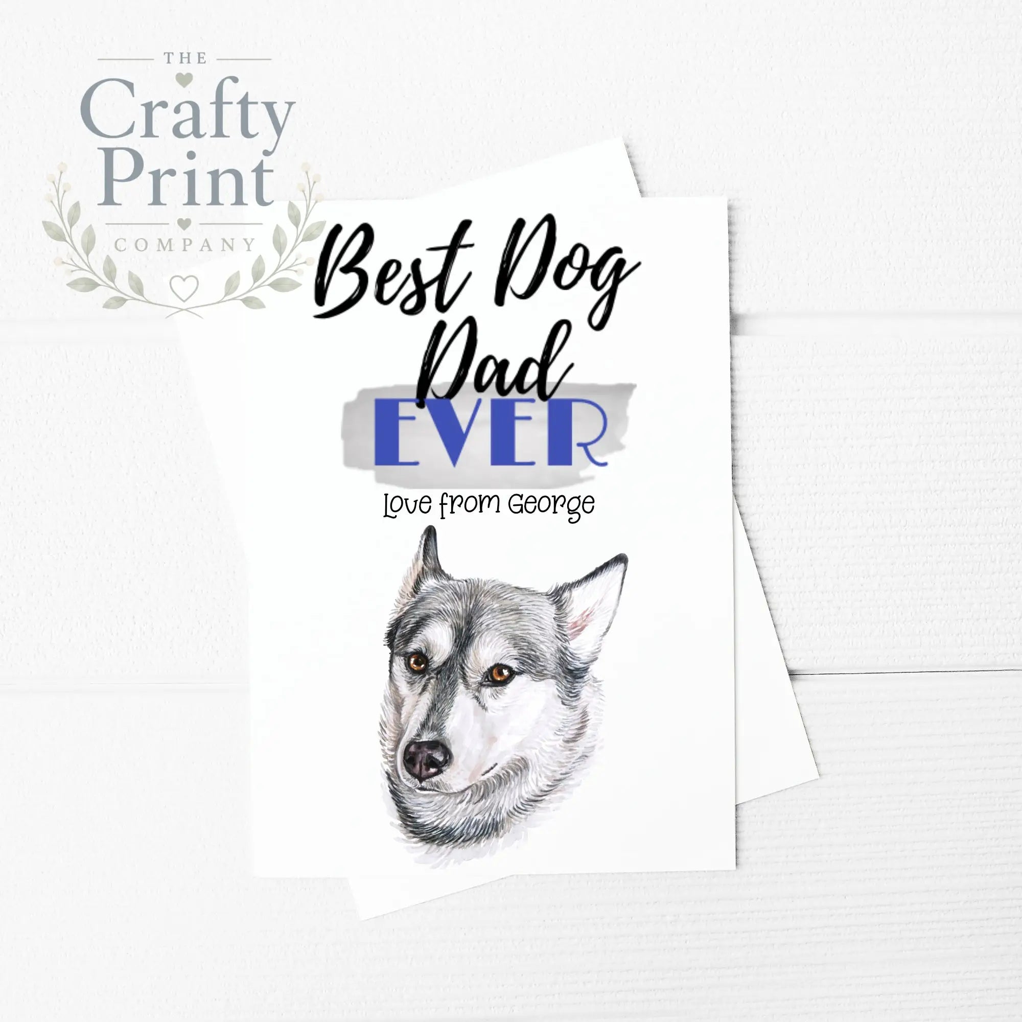 Best Dog Dad Ever Siberian Husky V2 A5 Card & Envelope