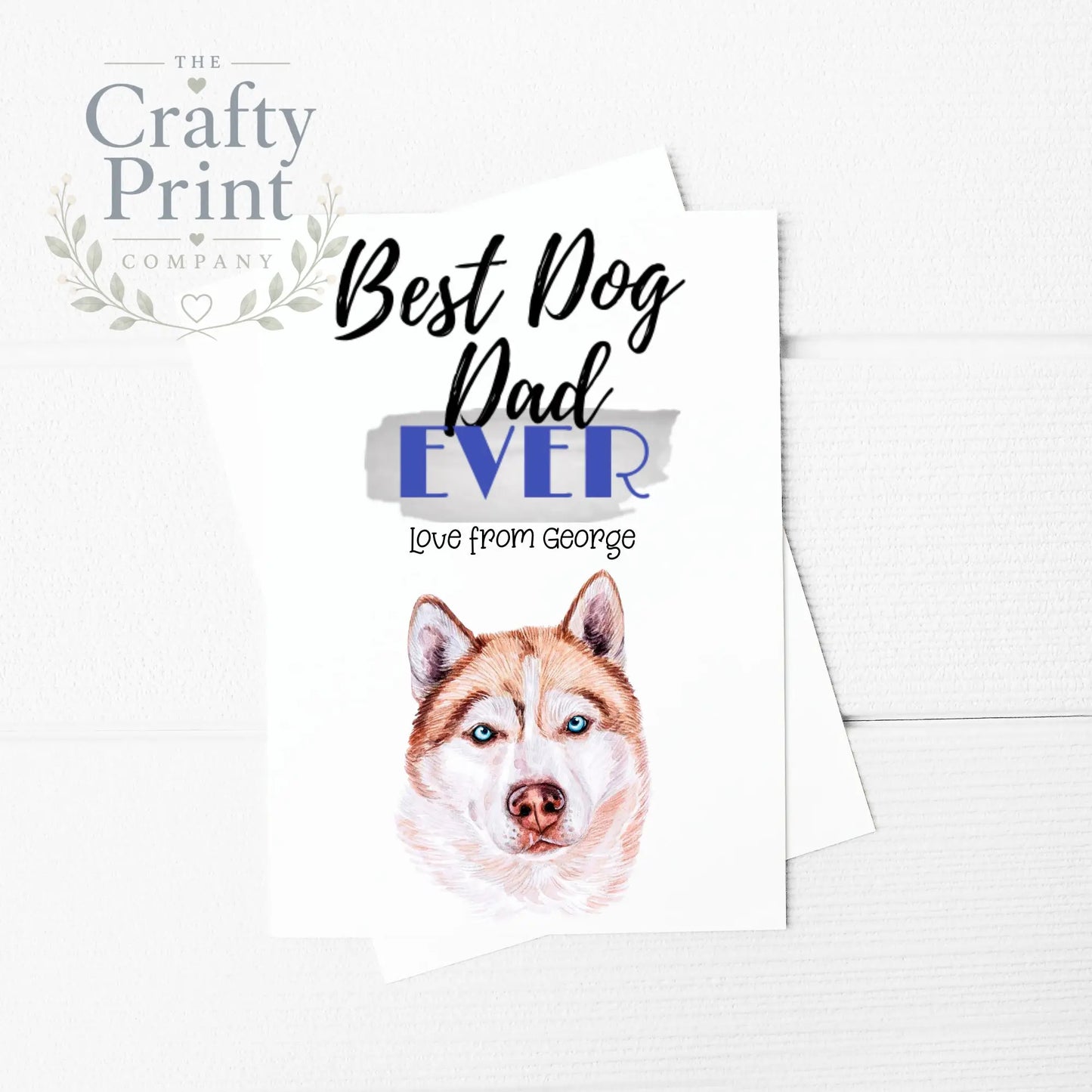 Best Dog Dad Ever Siberian Husky V3 A5 Card & Envelope