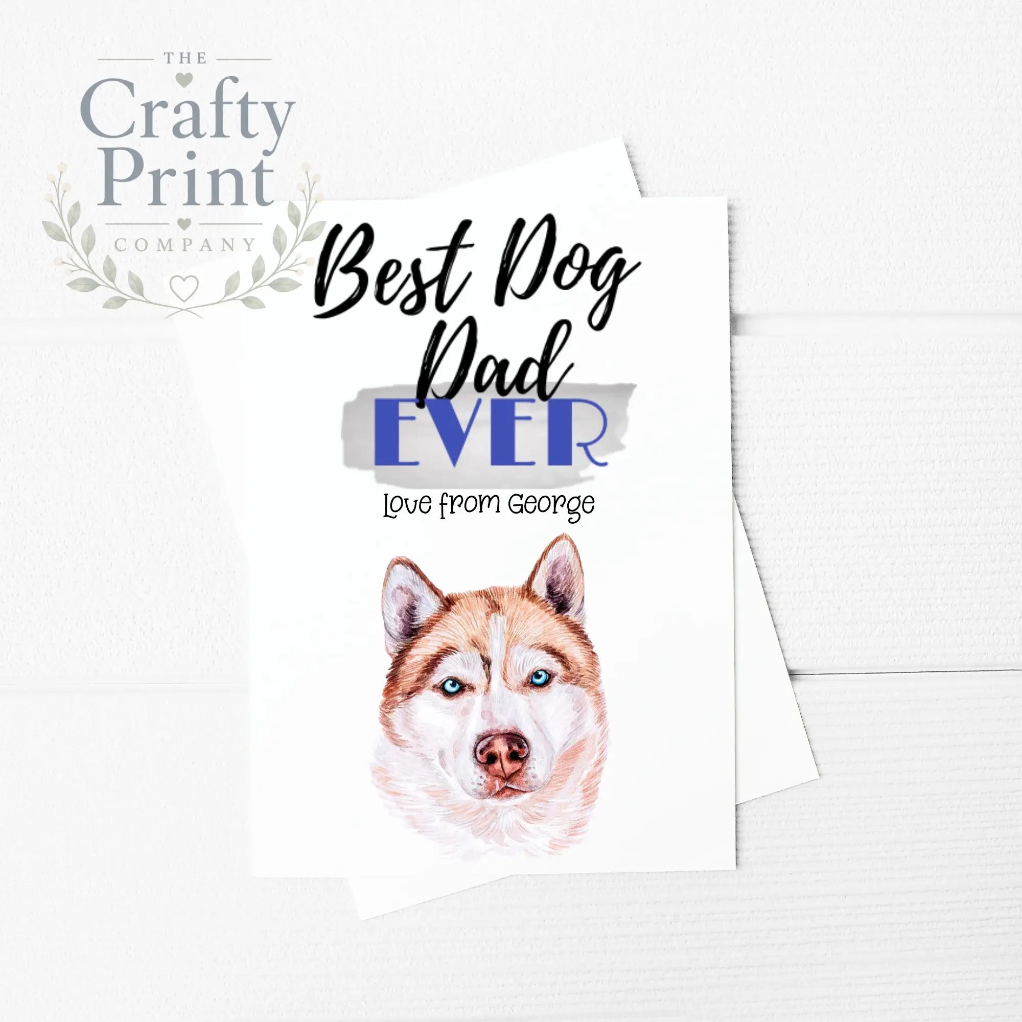 Best Dog Dad Ever Siberian Husky V3 A5 Card & Envelope