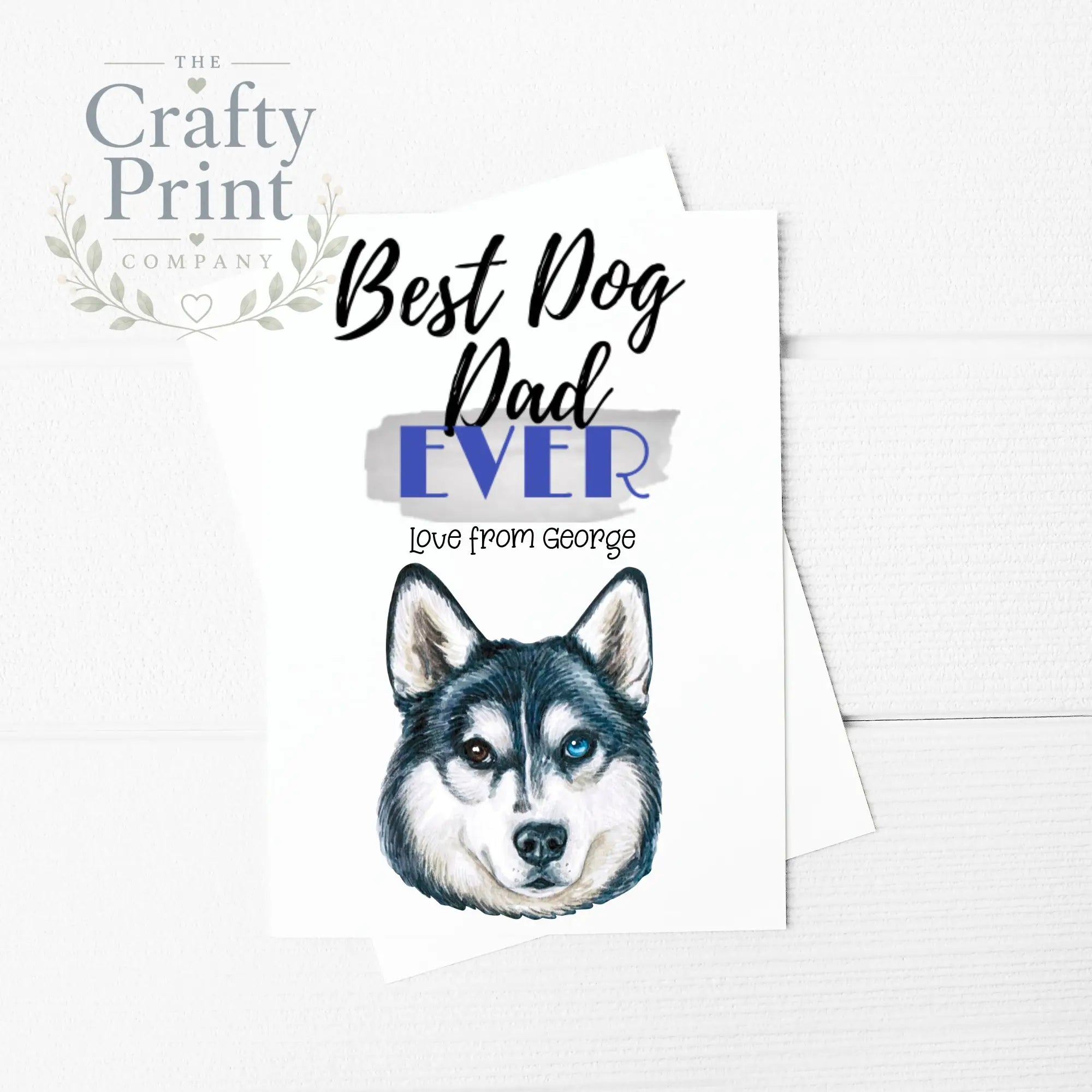 Best Dog Dad Ever Siberian Husky V4 A5 Card & Envelope