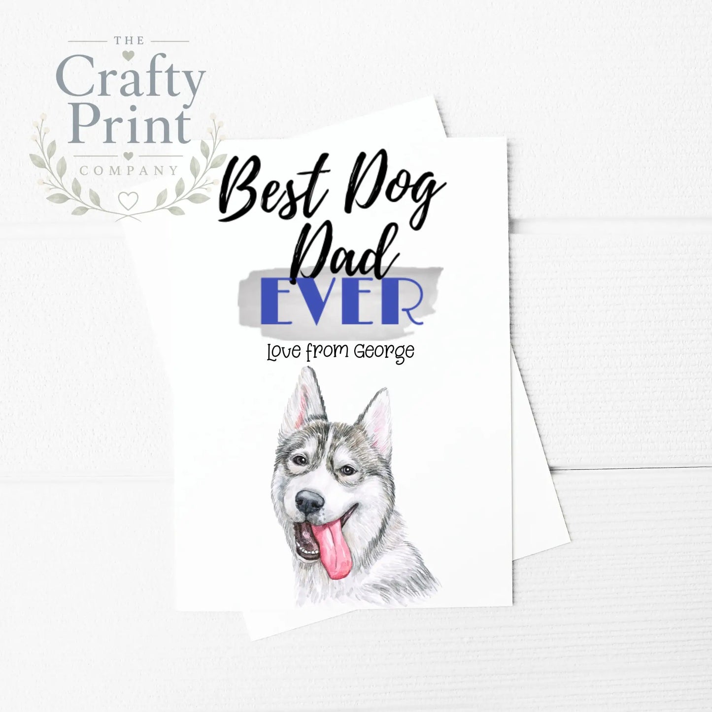 Best Dog Dad Ever Siberian Husky V6 A5 Card & Envelope