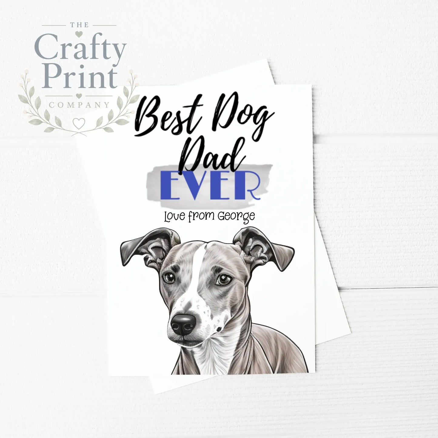 Best Dog Dad Ever Whippet A5 Card - Greeting & Note Cards