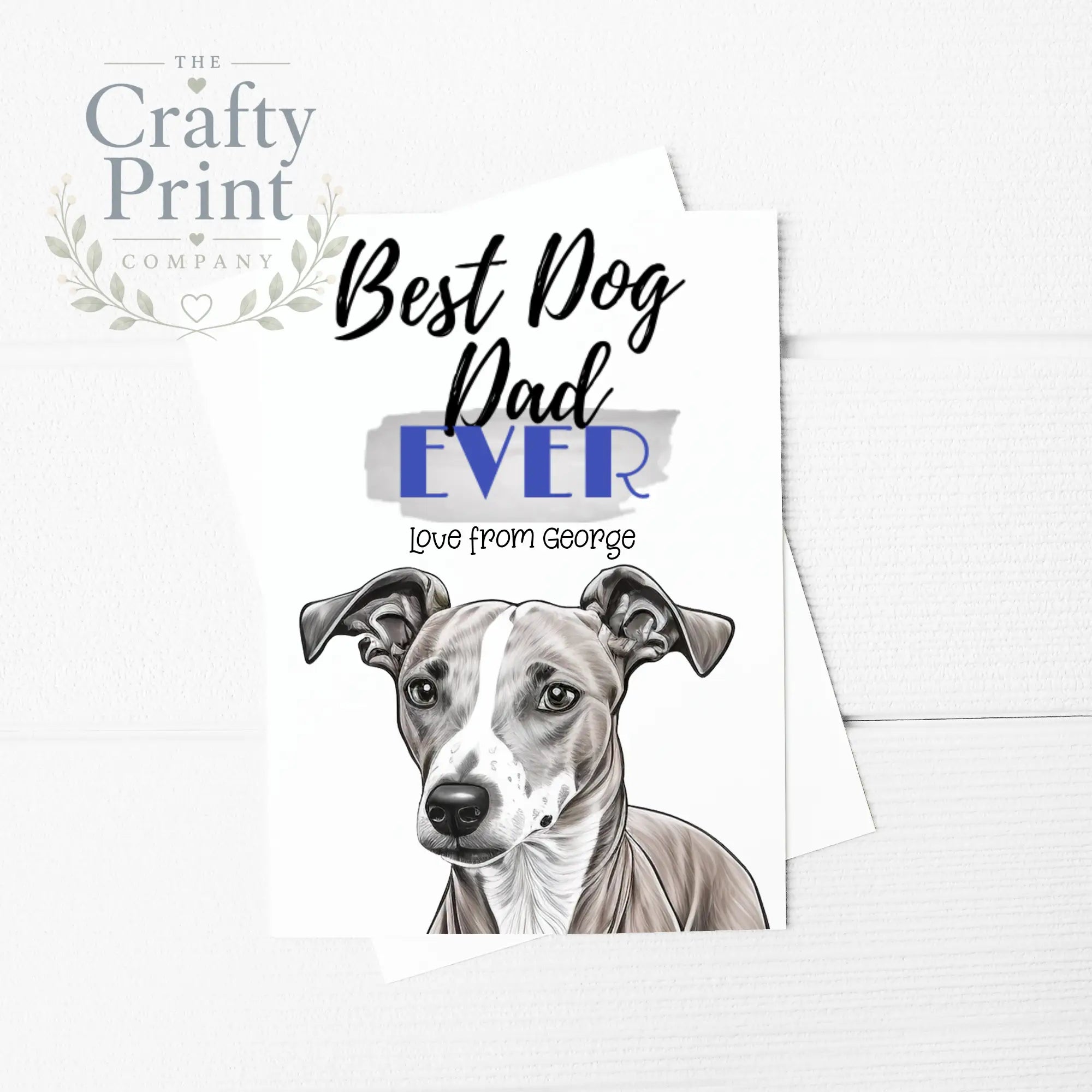 Best Dog Dad Ever Whippet A5 Card - Greeting & Note Cards