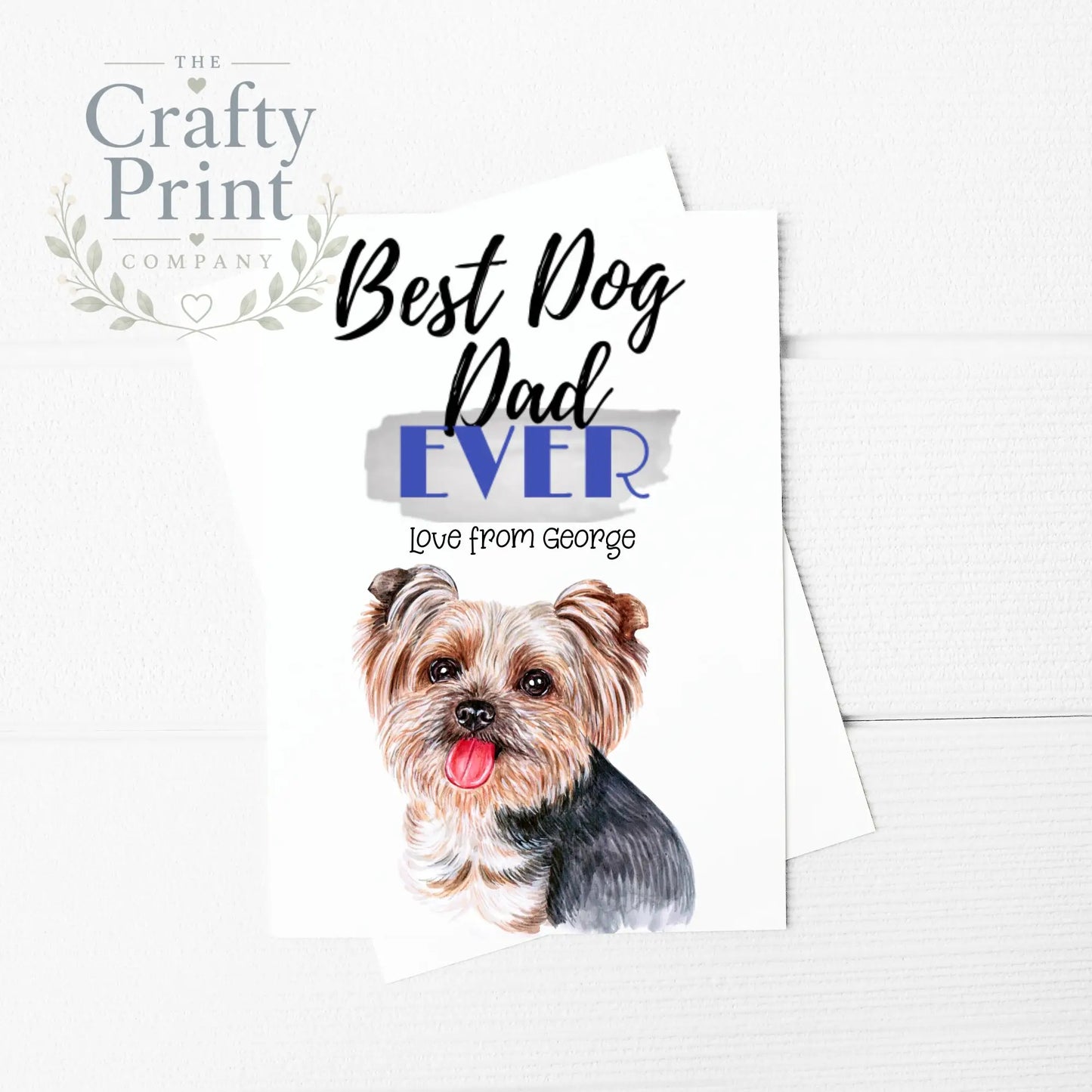Best Dog Dad Ever Yorkshire Terrier A5 Card & Envelope