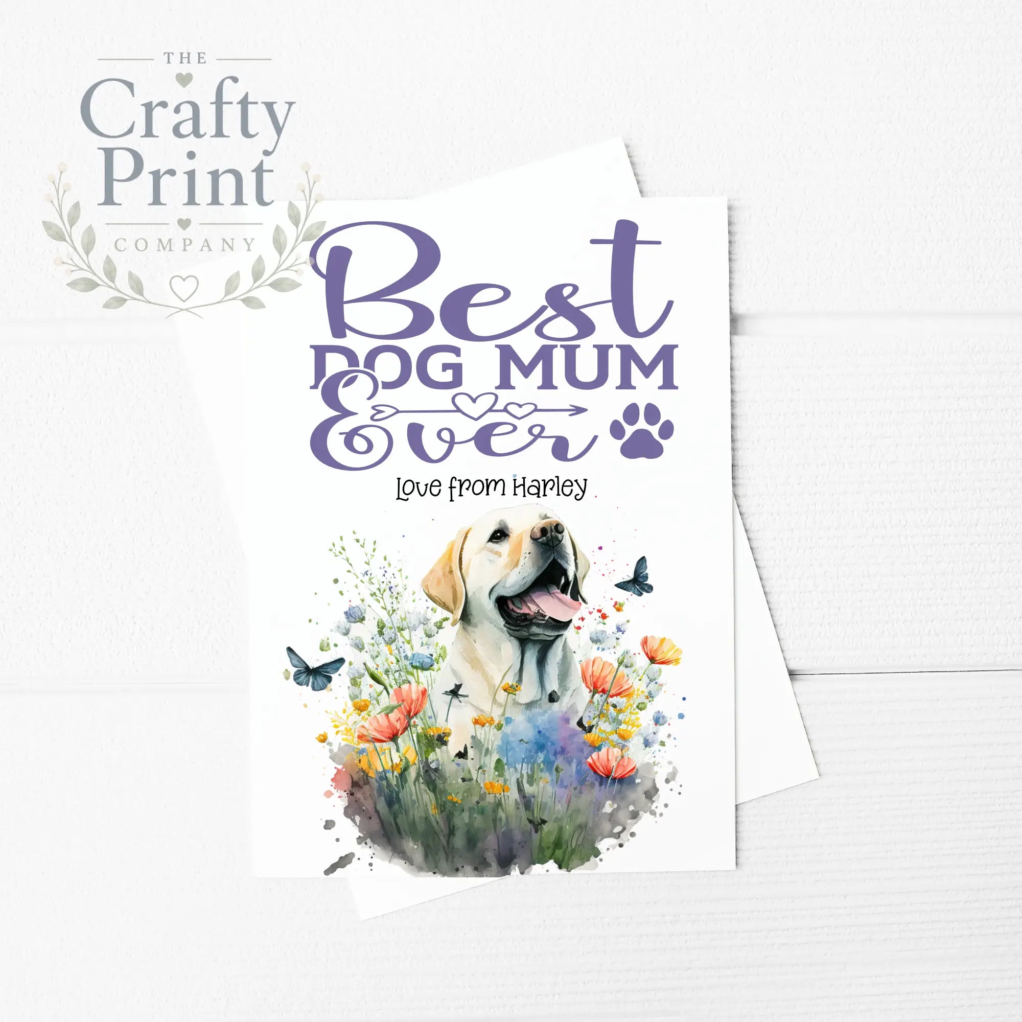 Best Dog Mom Ever Labrador Flowers A5 Card - Greeting &