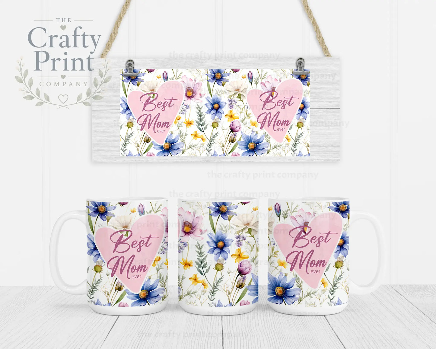 Best Mom Ever Floral Mug - Jumbo 15oz - Mugs