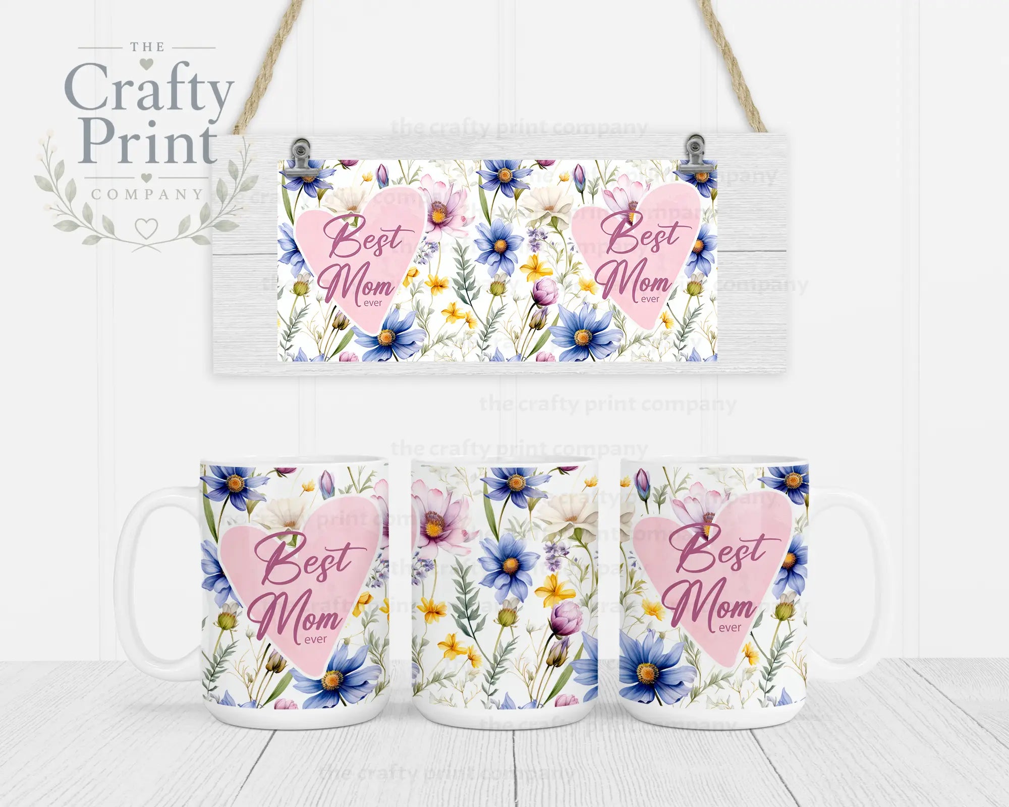 Best Mom Ever Floral Mug - Jumbo 15oz - Mugs