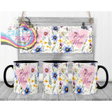 Best Mom Ever Floral Mug - Black Handle & Inner - Mugs