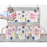 Best Mom Ever Floral Mug - Pink Handle & Inner - Mugs