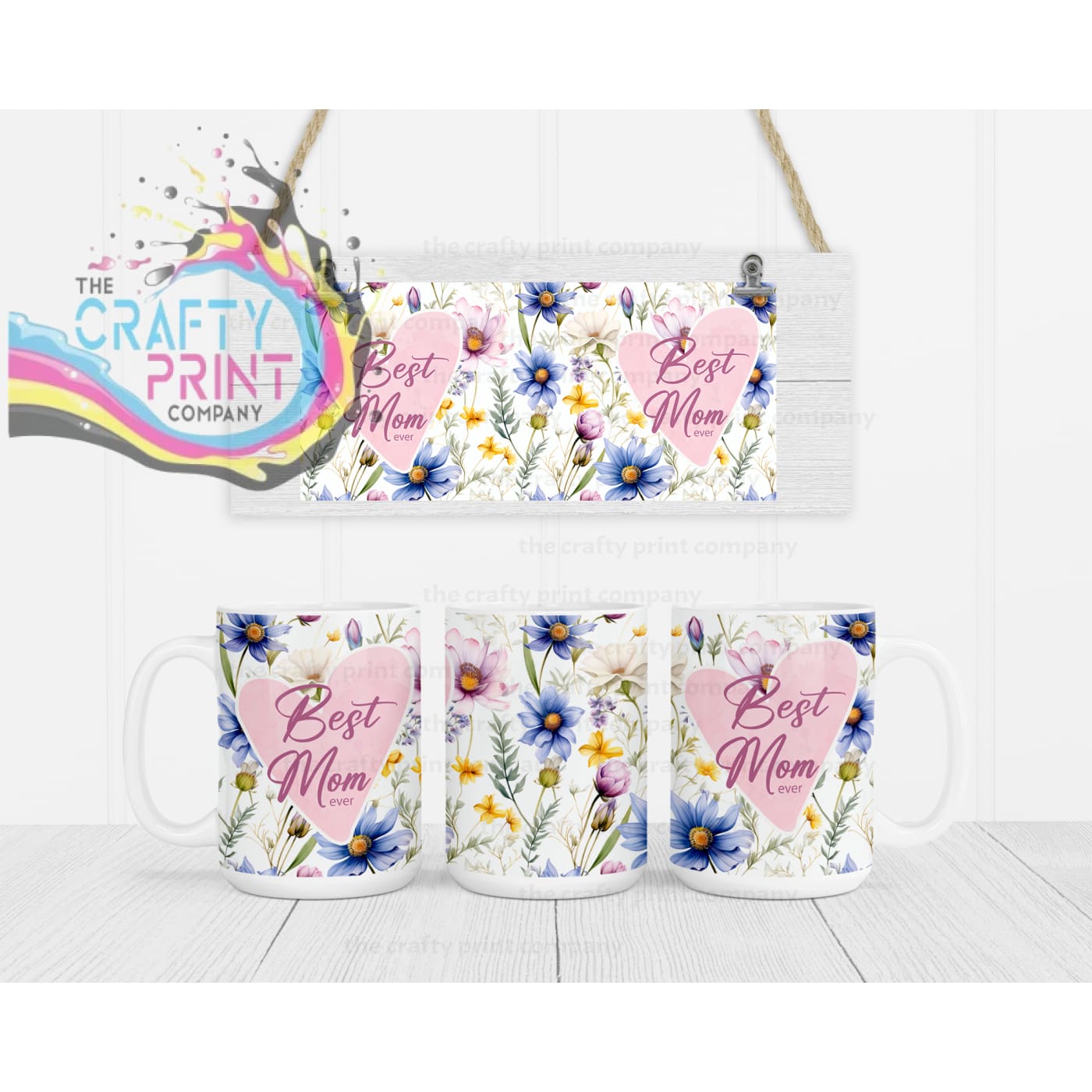 Best Mom Ever Floral Mug - Jumbo 15oz - Mugs