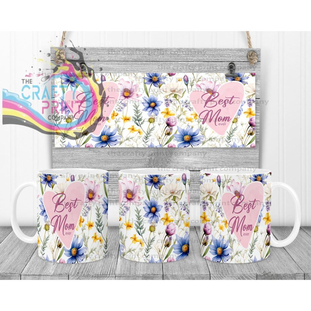 Best Mom Ever Floral Mug - White - Mugs