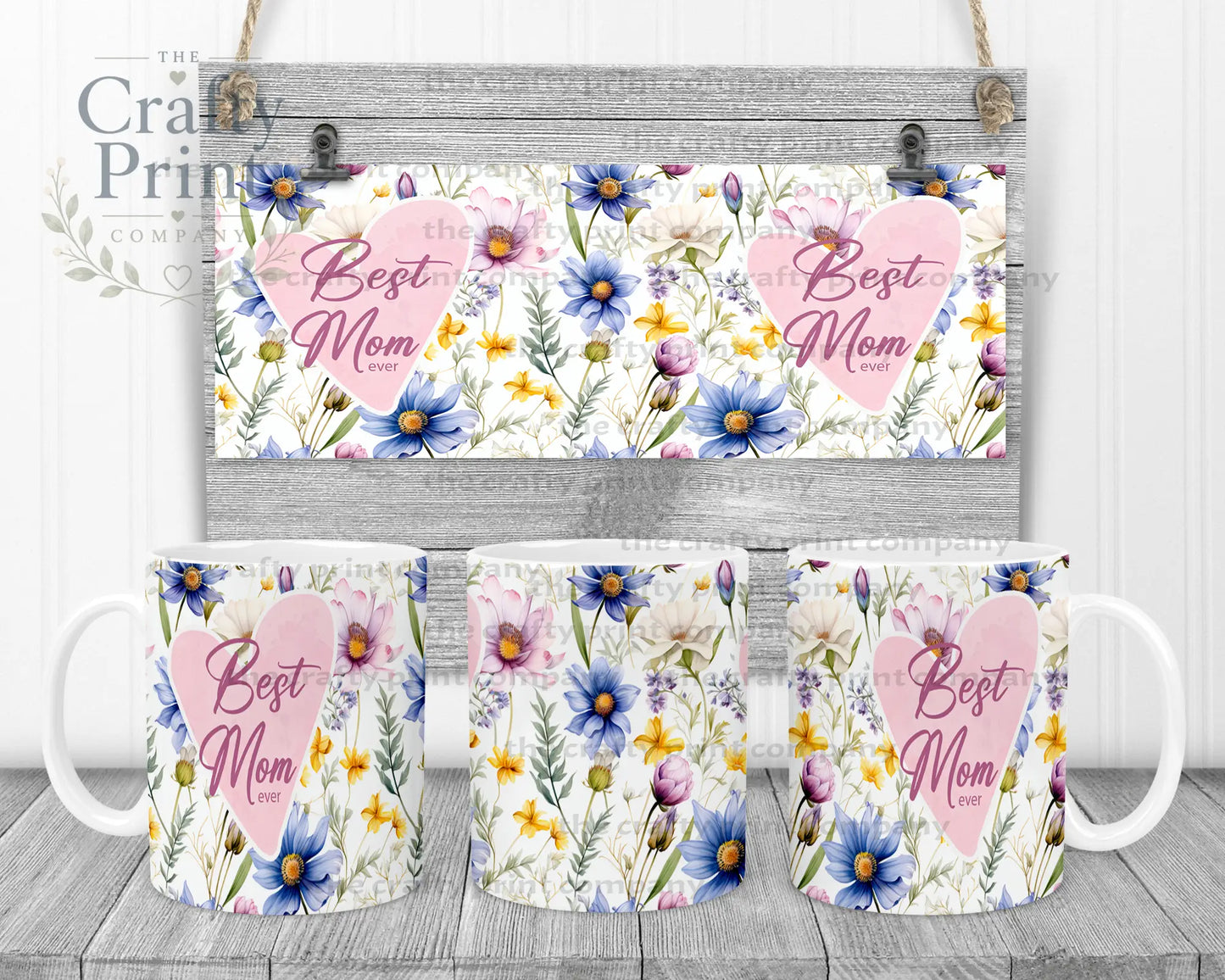Best Mom Ever Floral Mug - White - Mugs