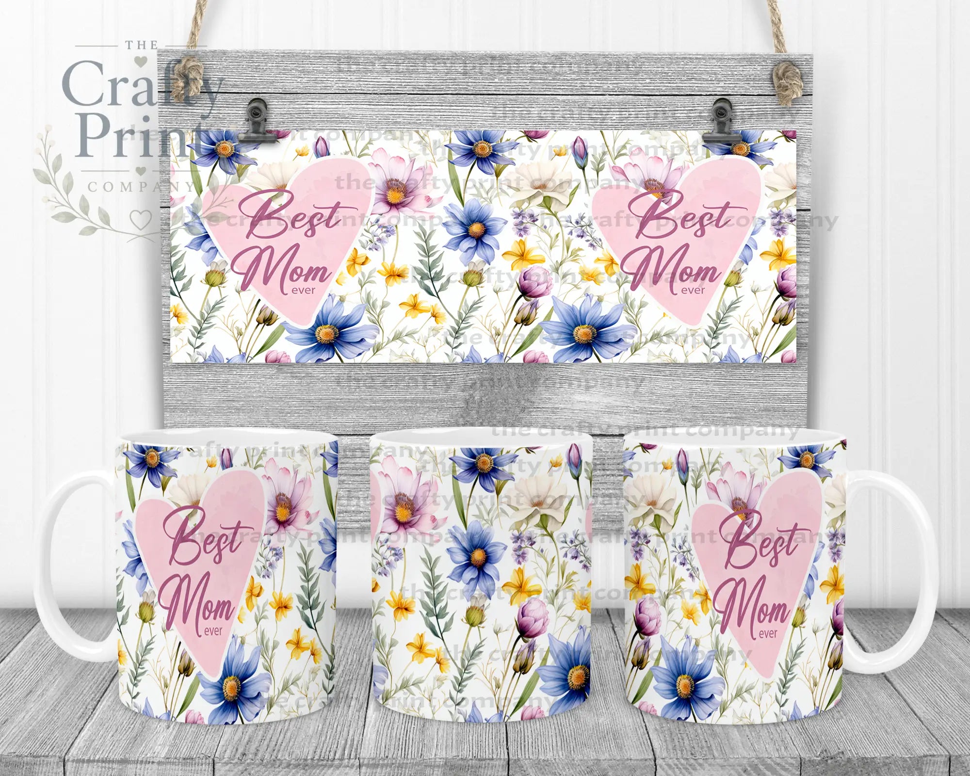 Best Mom Ever Floral Mug - White - Mugs