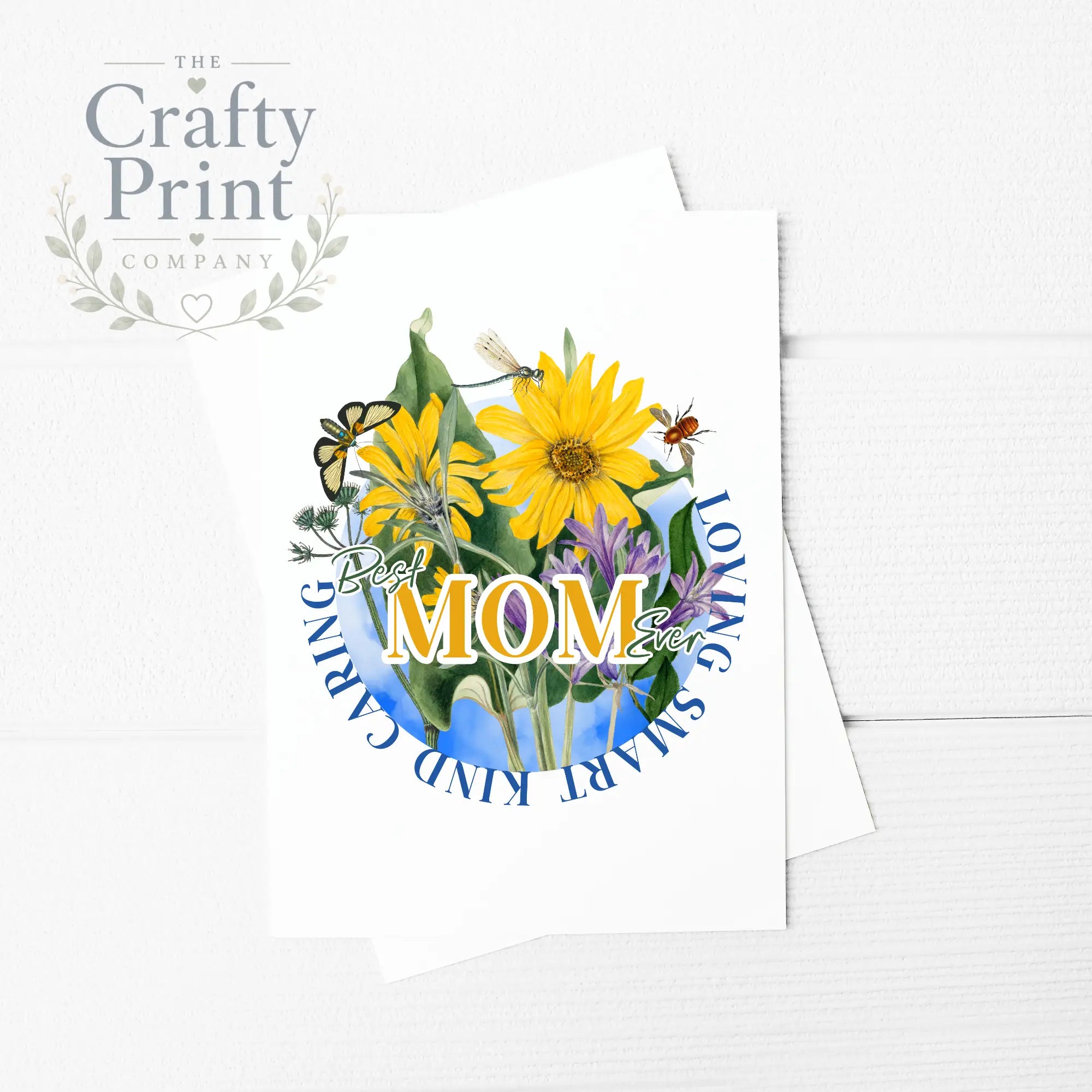 Best Mom Ever Loving Yellow Flower A5 Card & Envelope