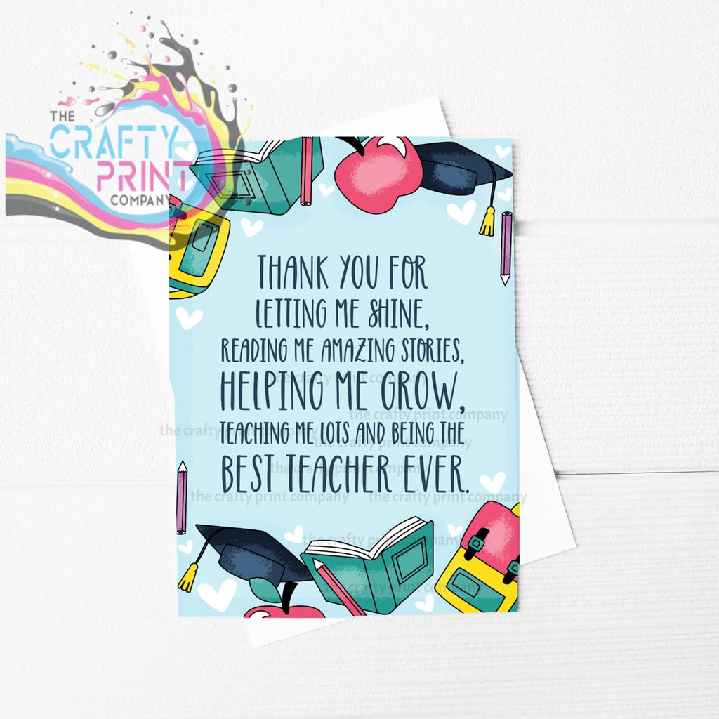 Best Teacher Ever A5 Card - Greeting & Note Cards