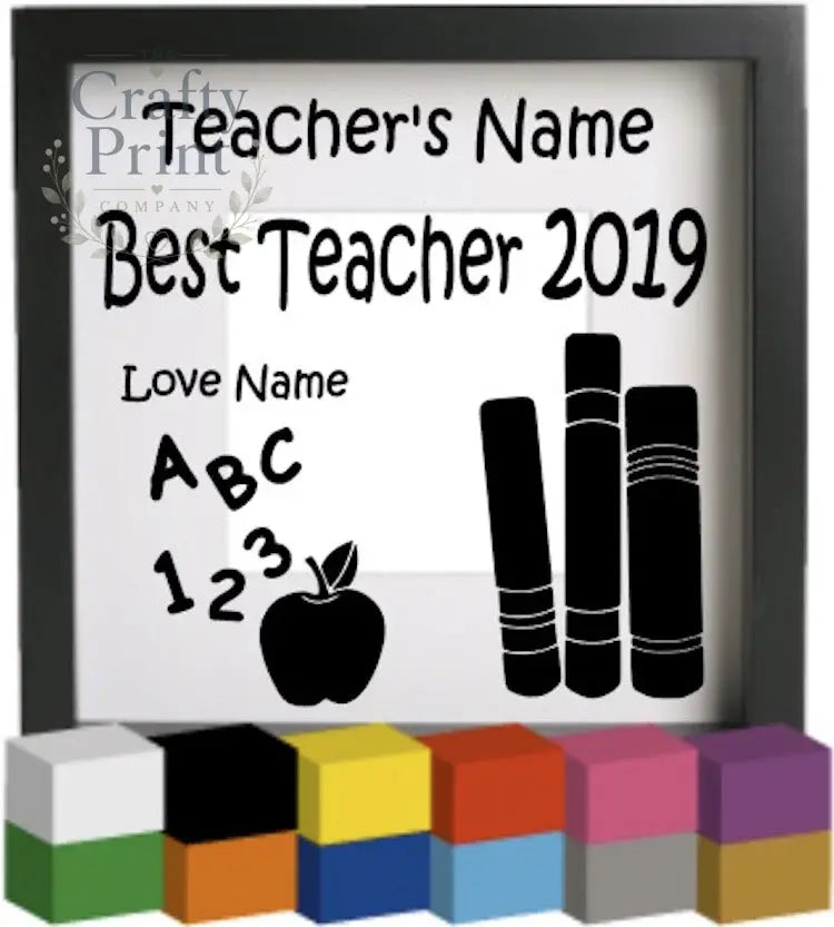 Best Teacher Personalised Vinyl Decal Sticker - Decorative