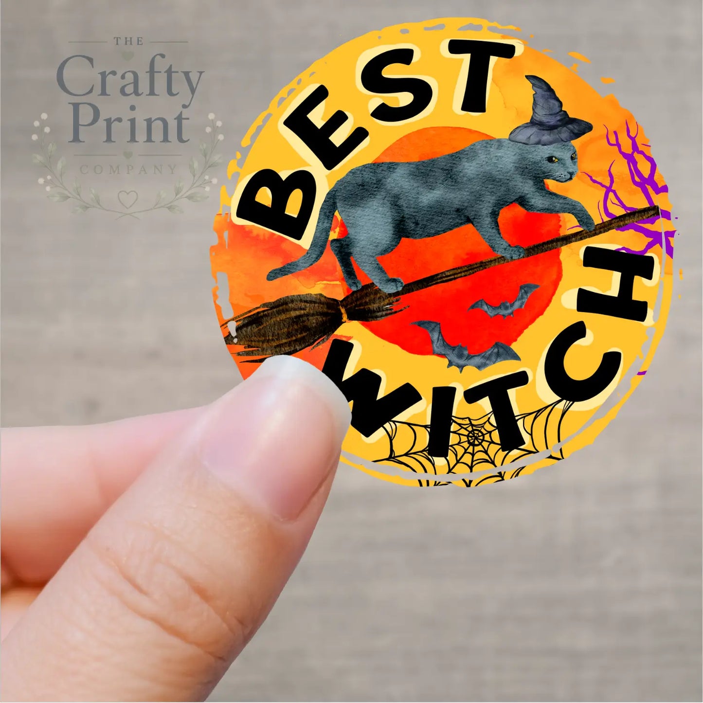 Best Witch Printed Sticker - Decorative Stickers