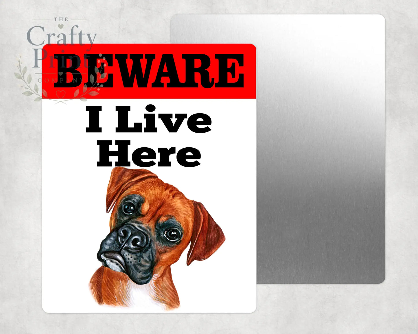 Beware Boxer Lives Here Aluminium Gate Sign - Signage