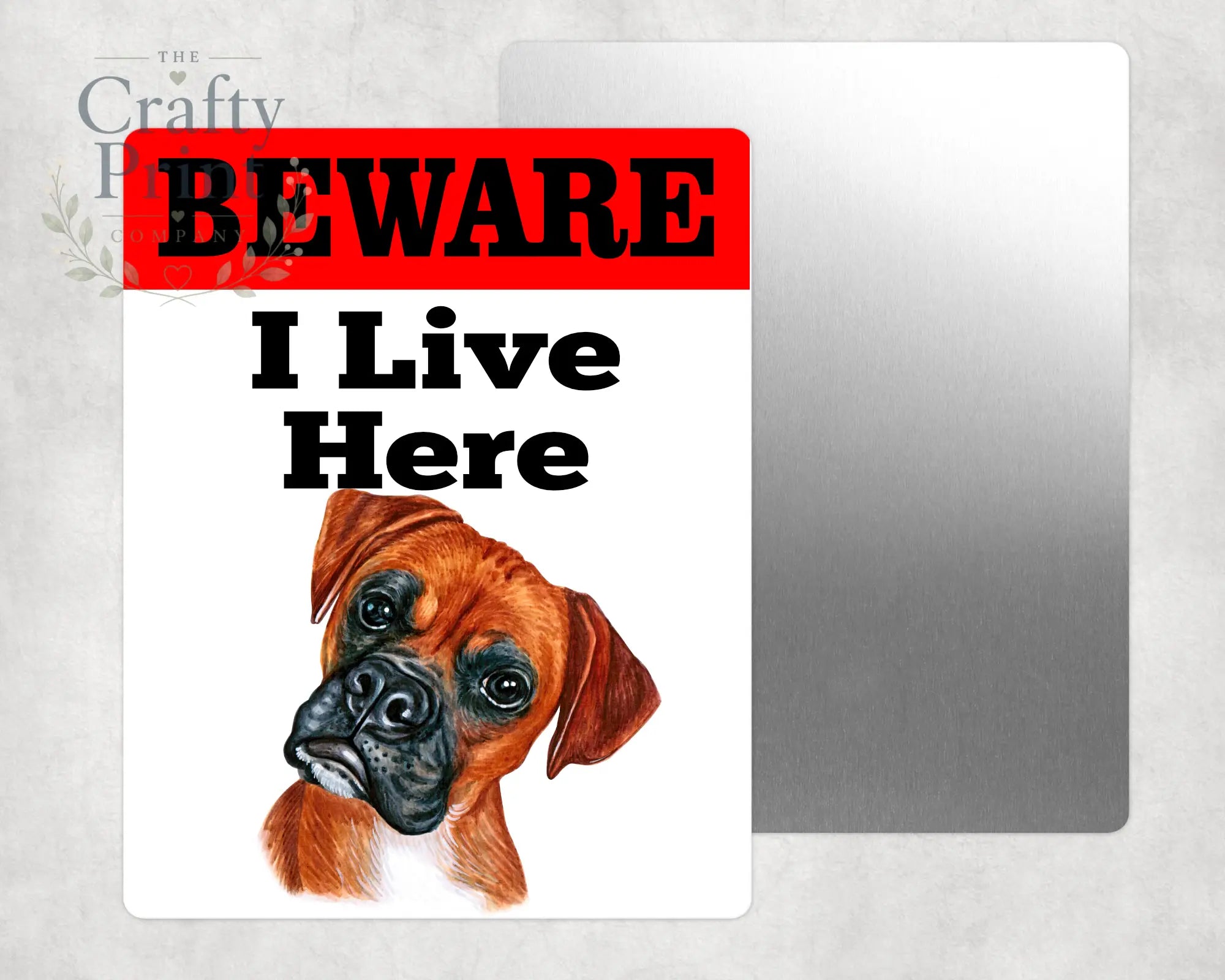 Beware Boxer Lives Here Aluminium Gate Sign - Signage
