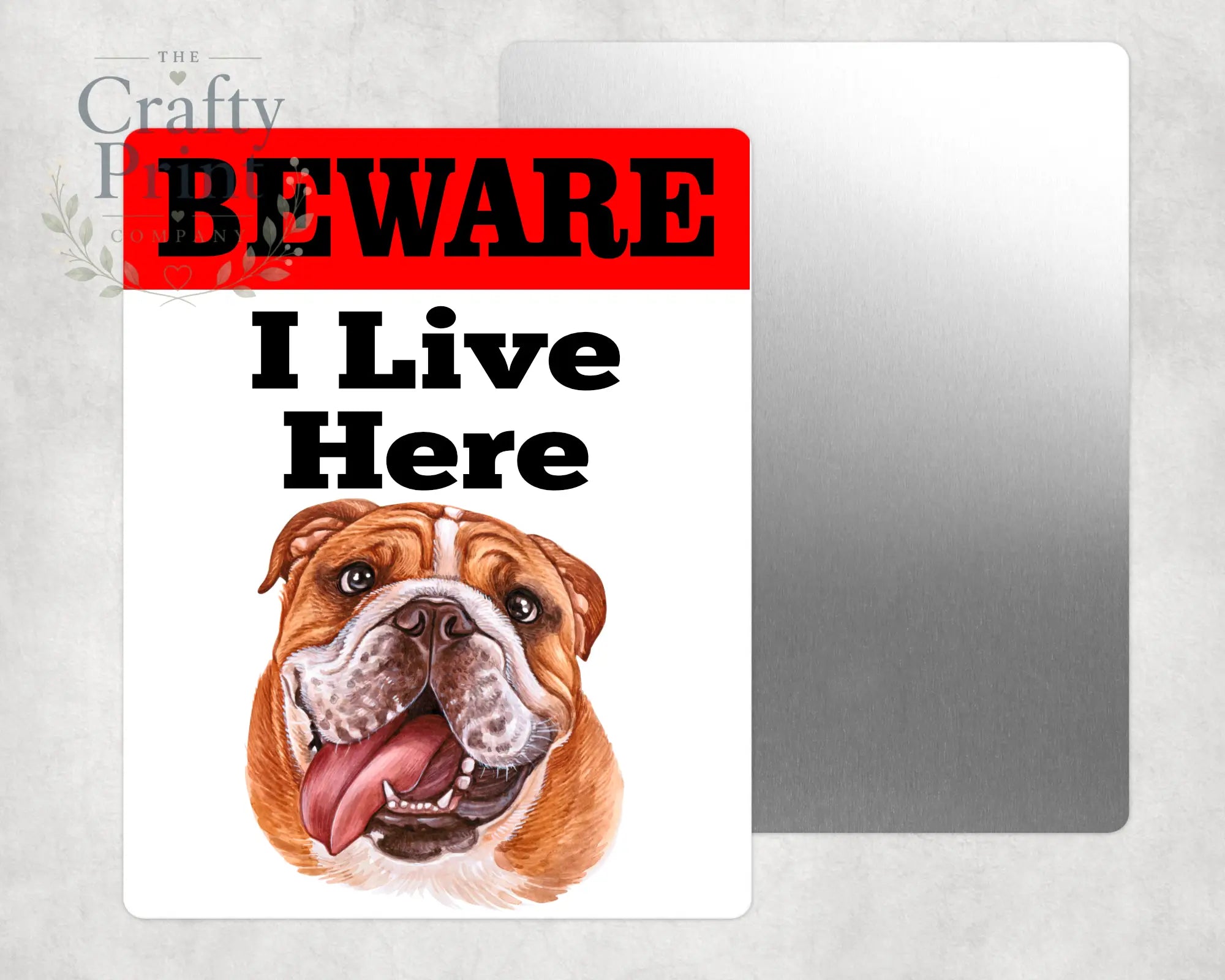 Beware Bulldog Lives Here Aluminium Gate Sign - Signage