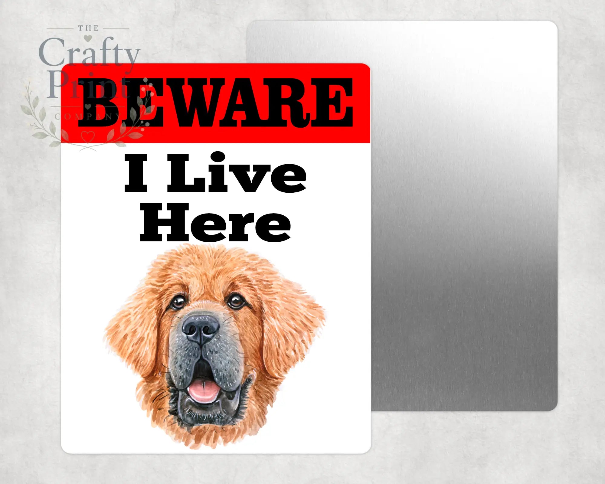 Beware Tibetan Mastiff Lives Here Aluminium Gate Sign
