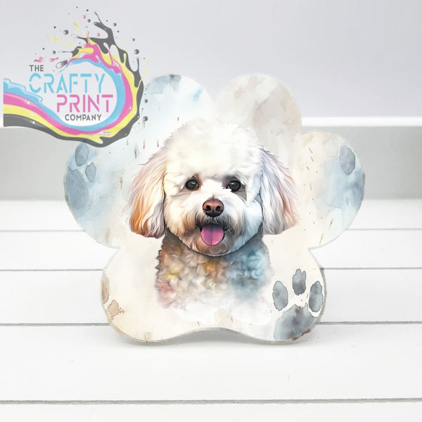 Bichon Frise Acrylic Paw Print Car Vent Clip on Air
