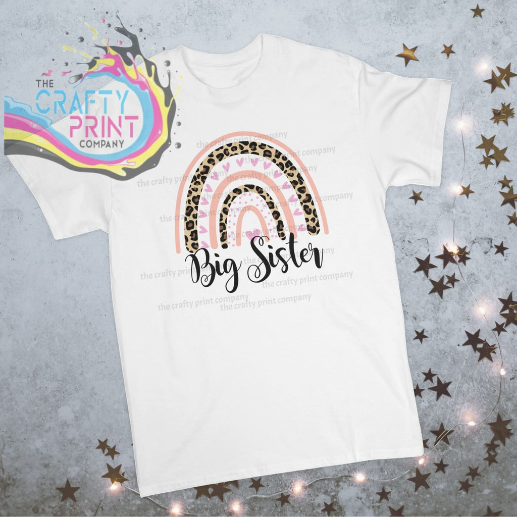 Big Sister Leopard Rainbow Children’s T-shirt - Shirts &