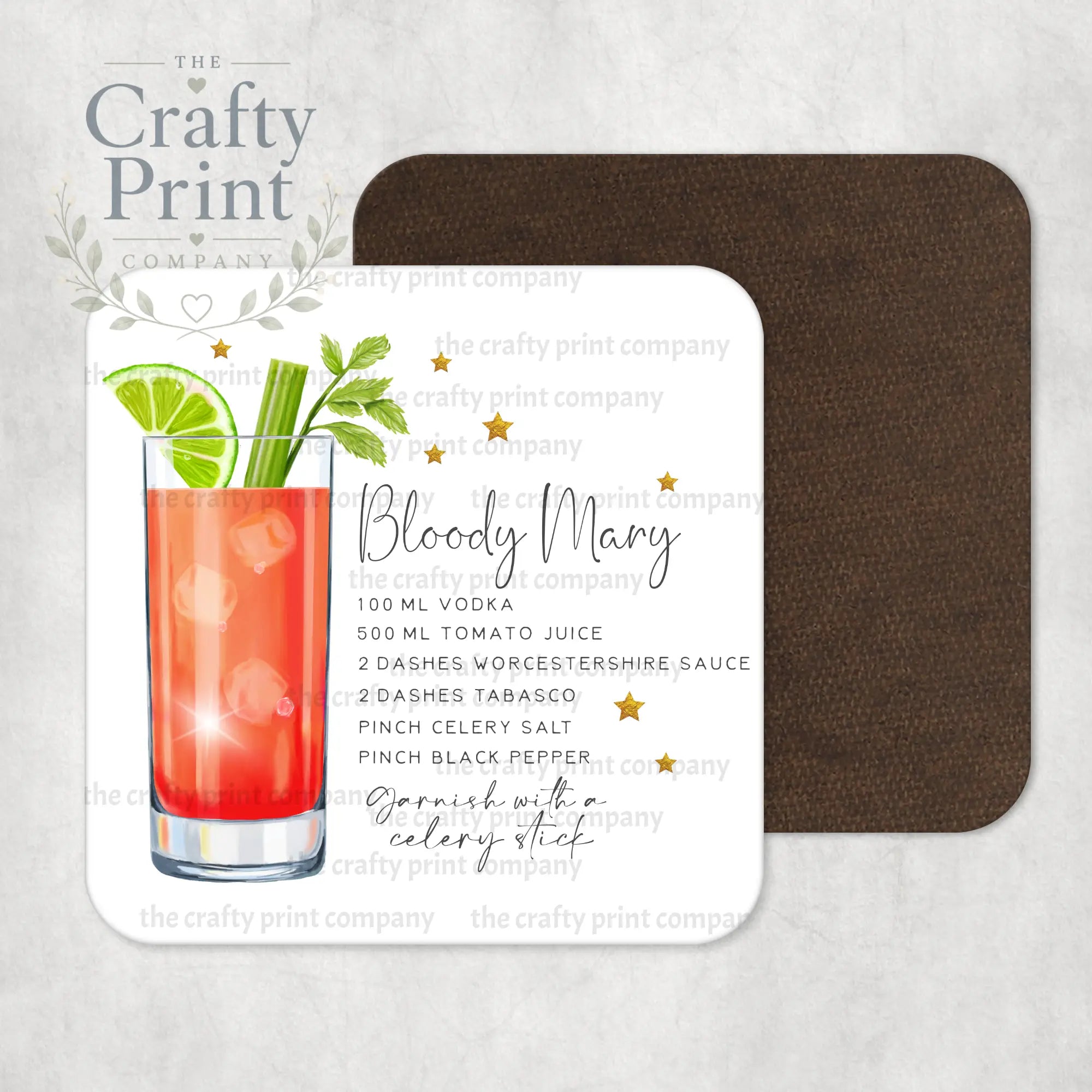 Bloody Mary Cocktail Recipe Coaster - Coasters