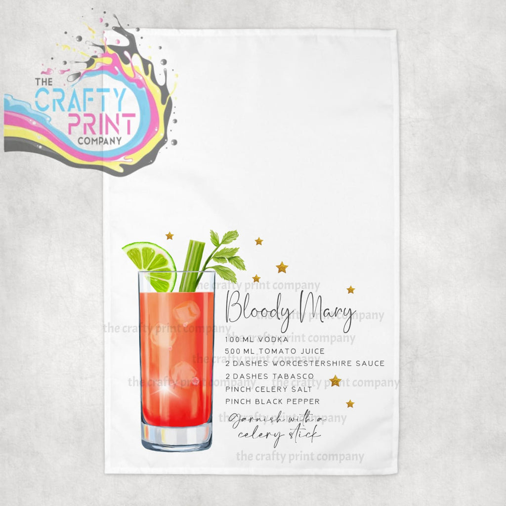 Bloody Mary Cocktail Recipe Tea Towel - Kitchen Towels