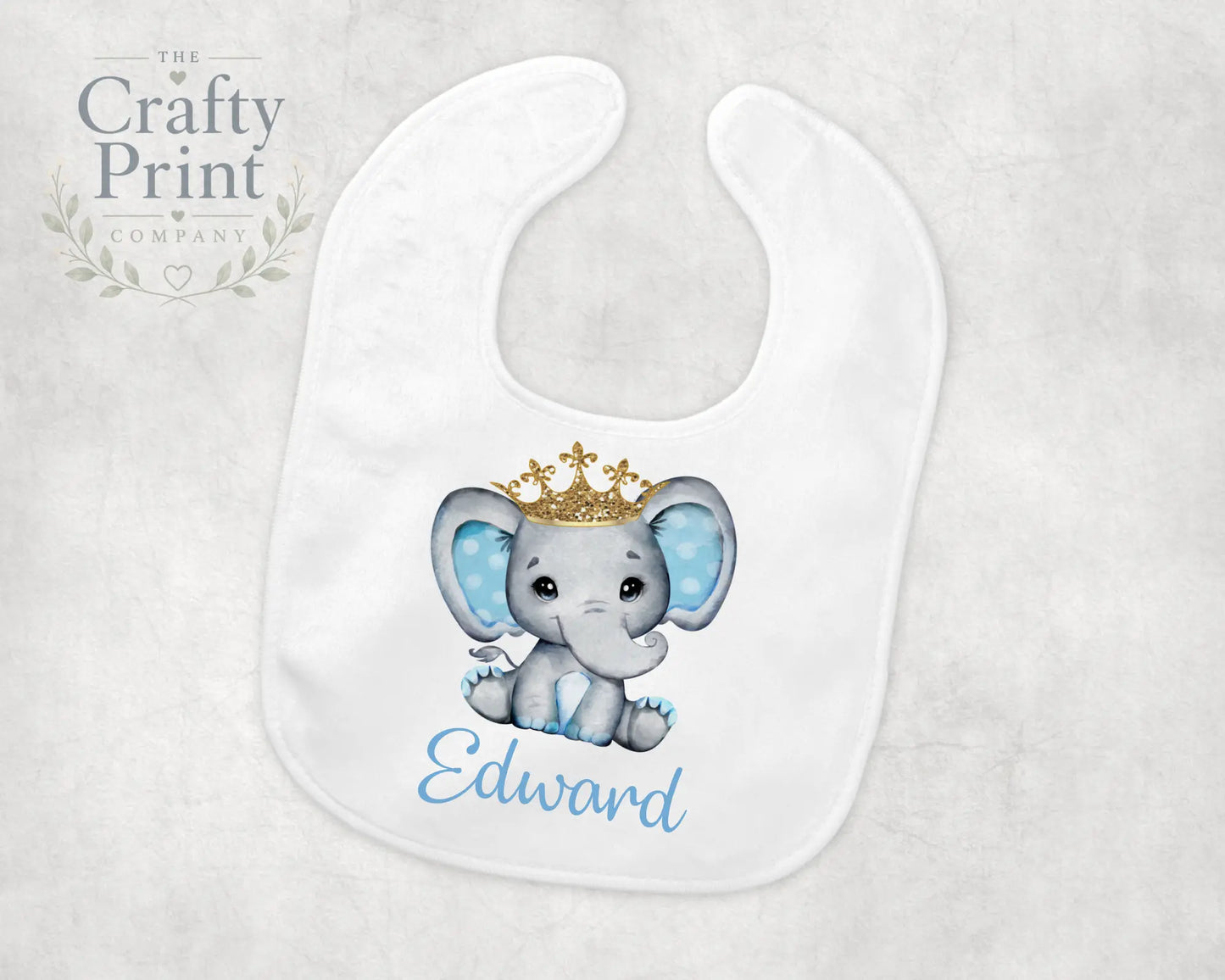 Blue Elephant Personalised Baby Bib - & Toddler Clothing