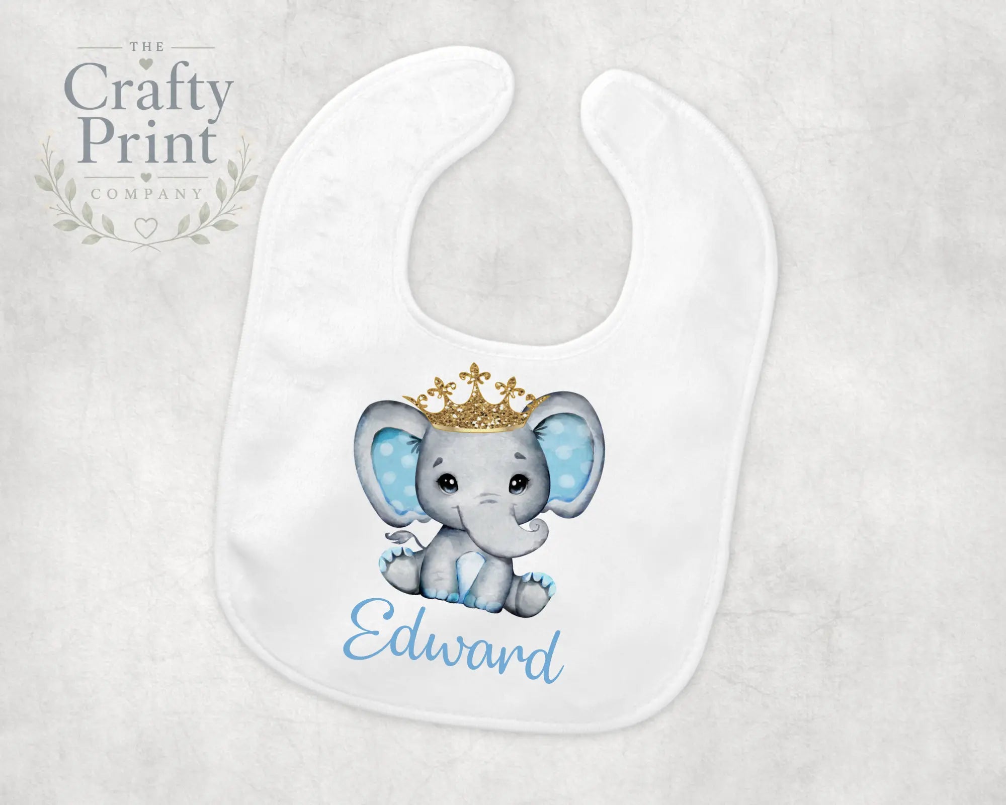 Blue Elephant Personalised Baby Bib - & Toddler Clothing