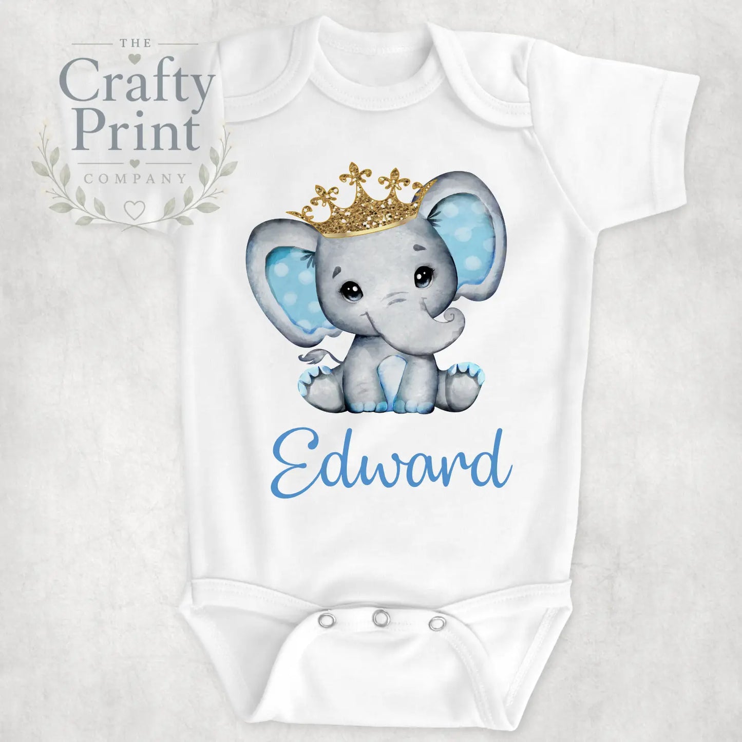 Blue Elephant Personalised Bodysuit - Baby One-Pieces