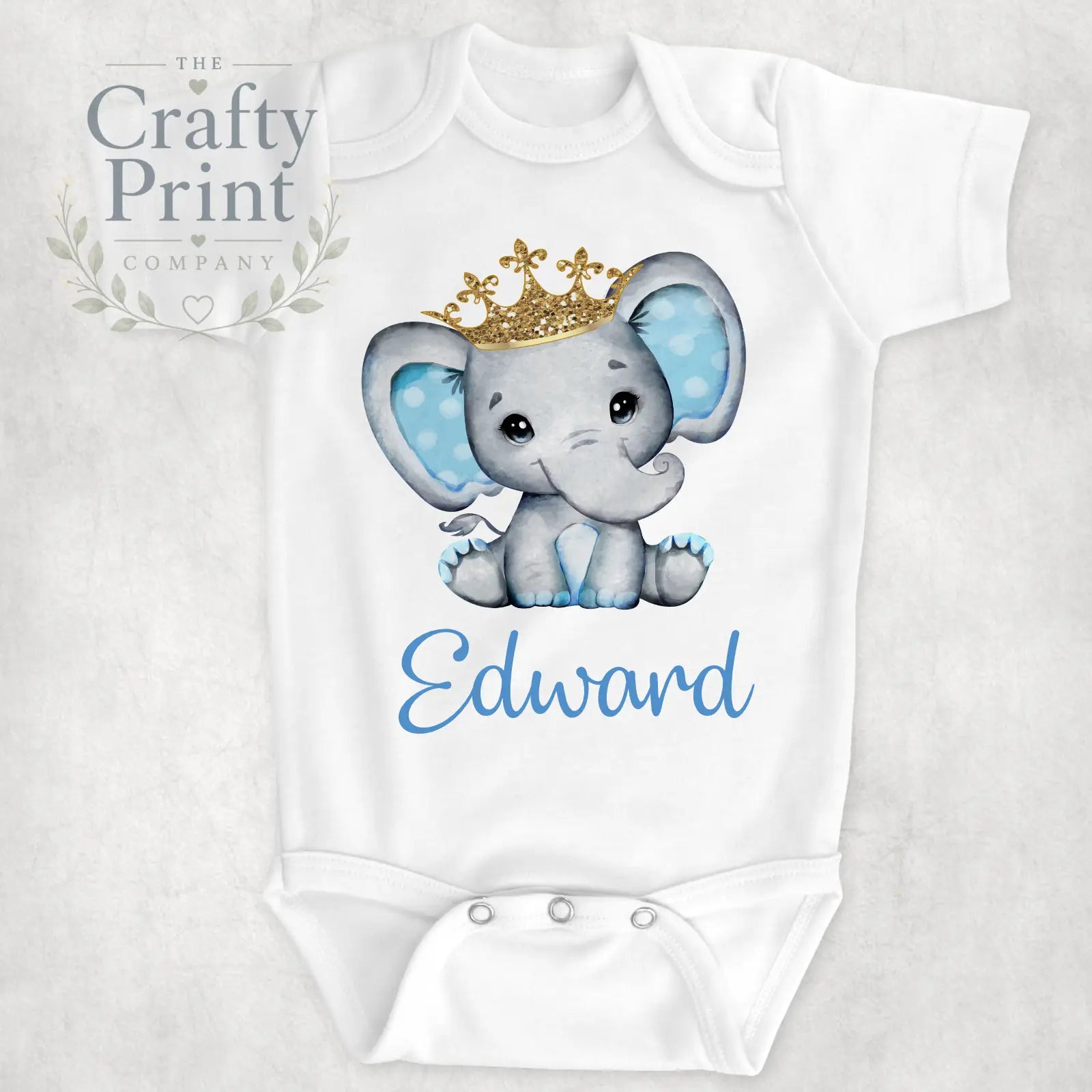 Blue Elephant Personalised Bodysuit - Baby One-Pieces