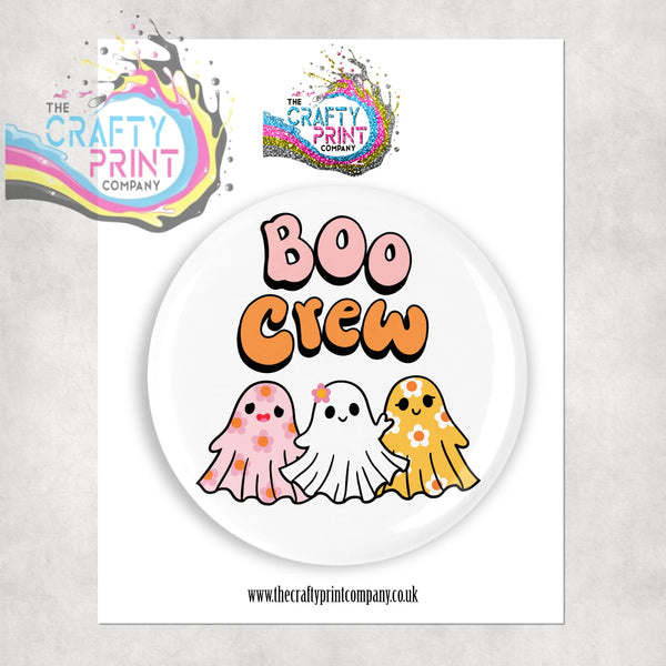 Boo Crew Halloween Button Pin Badge - 58mm