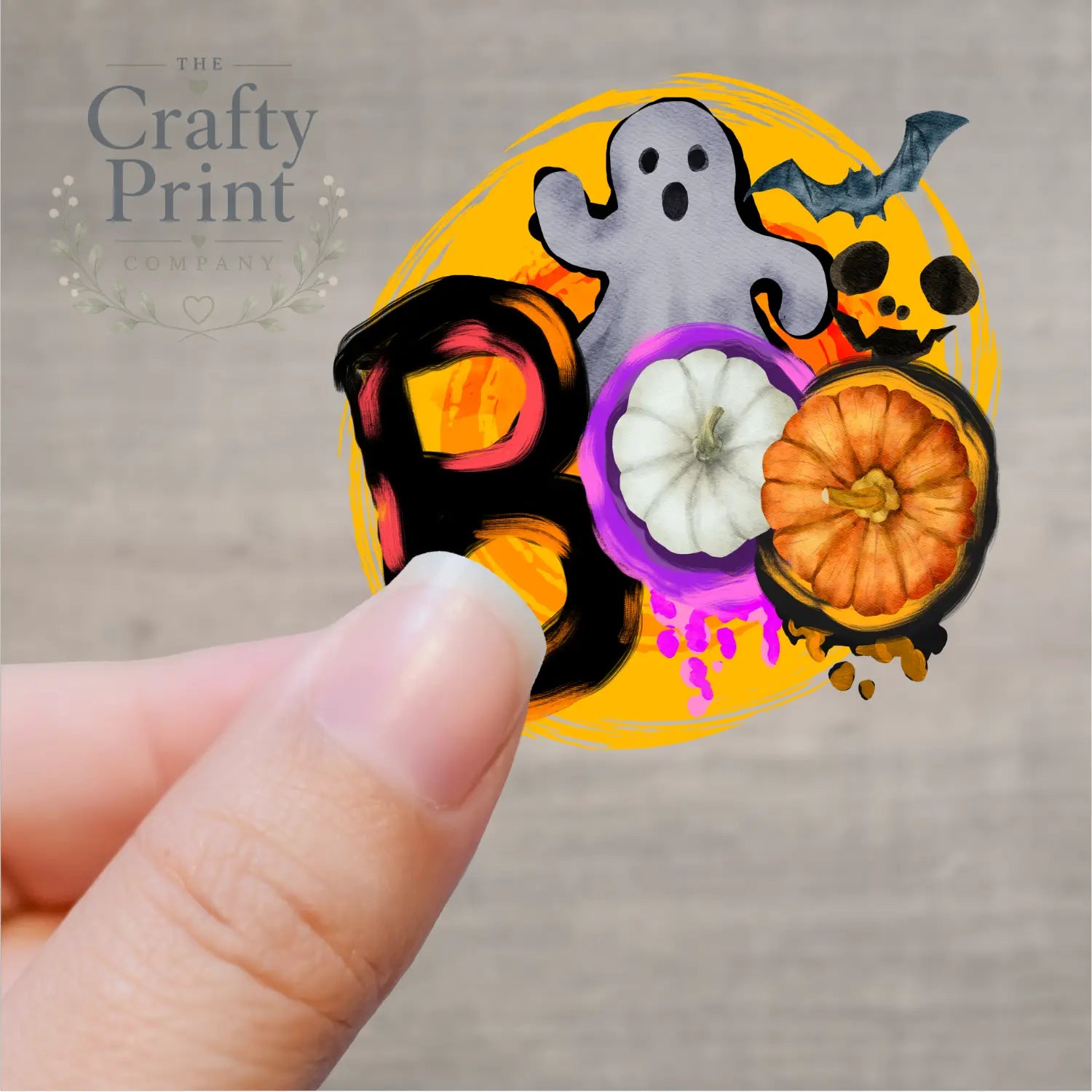 Boo Printed Sticker - Decorative Stickers