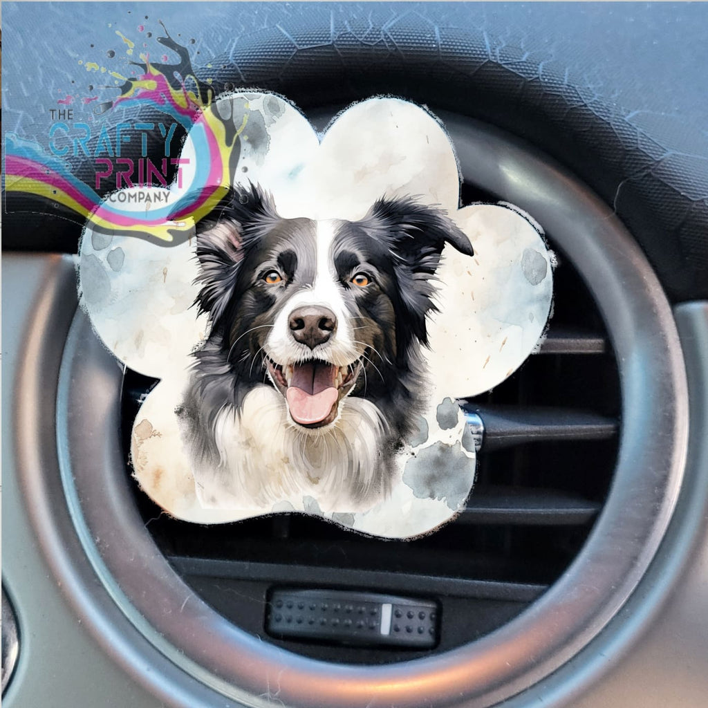 Border Collie Acrylic Paw Print Car Vent Clip on Air