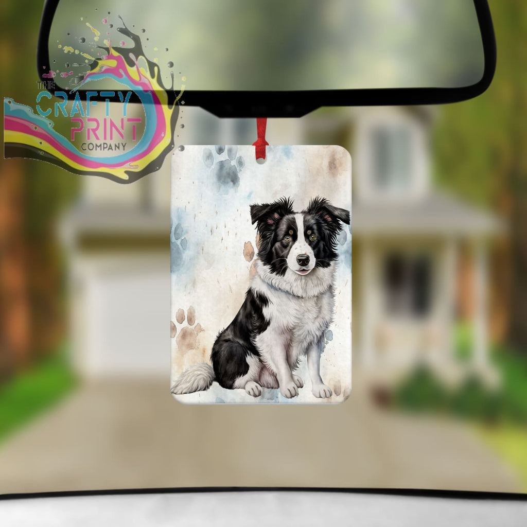 Border Collie Paw Print Car Air Freshener - Vehicle