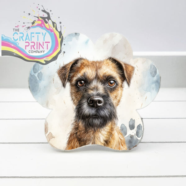 Border Terrier Acrylic Paw Print Car Vent Clip on Air