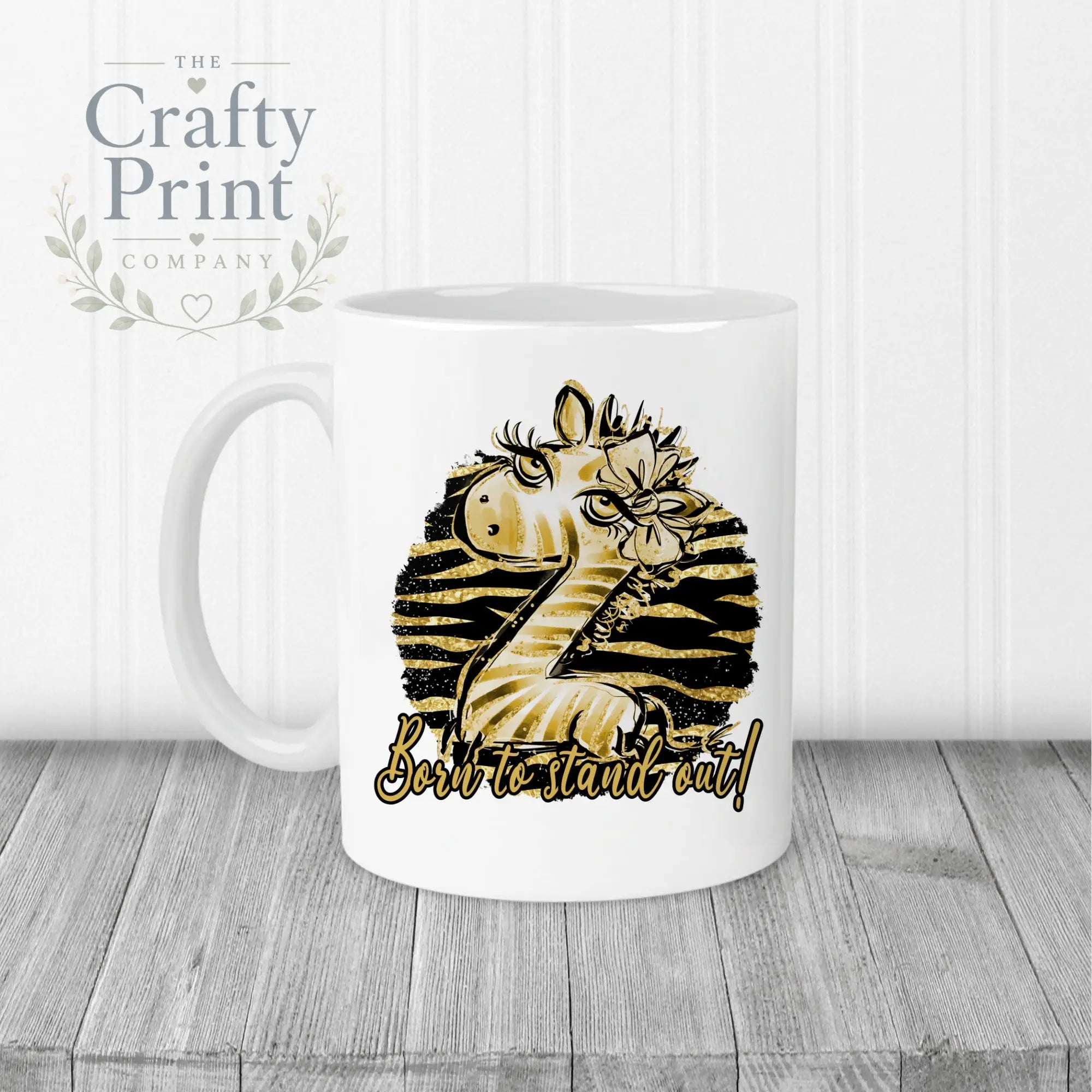 Born to Stand Out Giraffe Mug - White Handle & Inner - Mugs