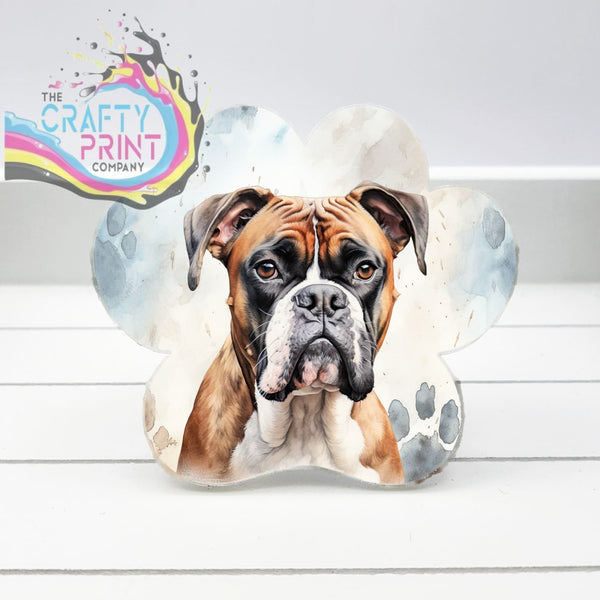 Boxer Acrylic Paw Print Car Vent Clip on Air Freshener