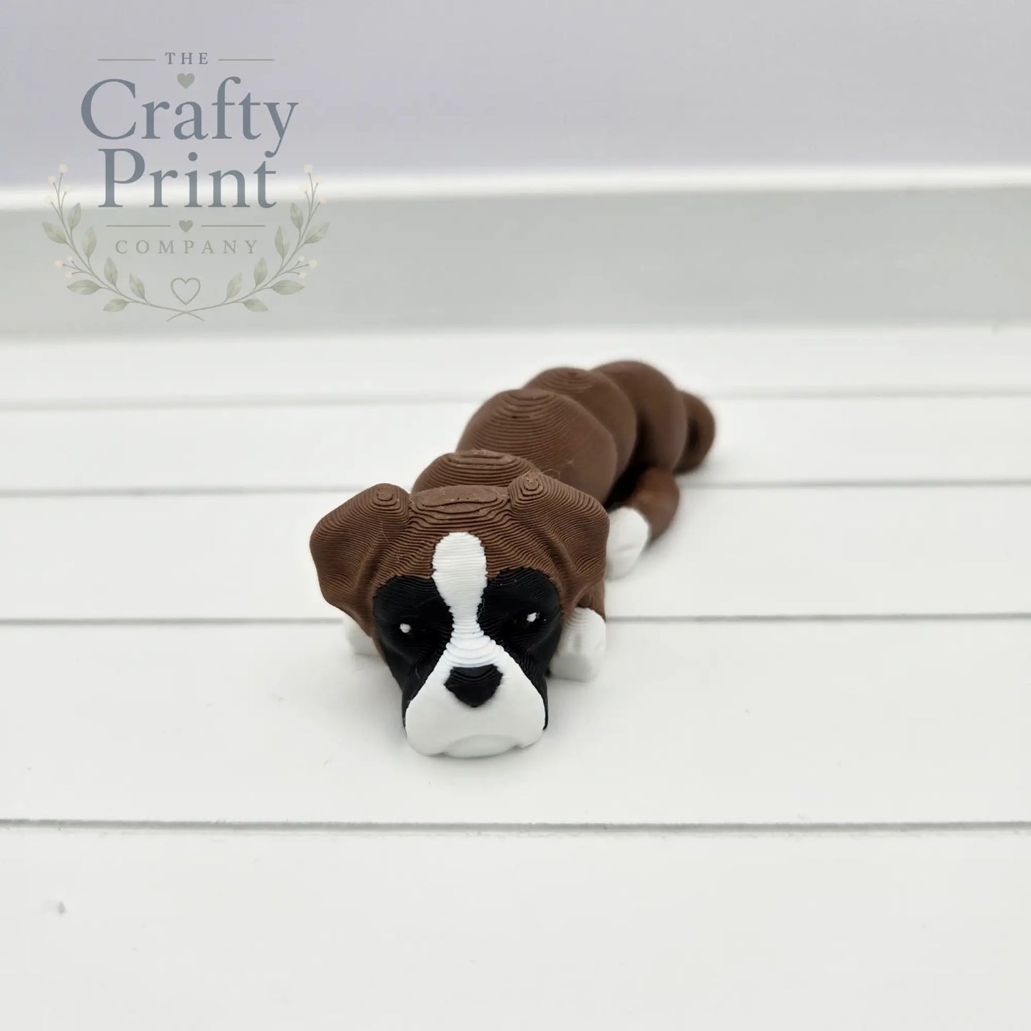 Boxer Dog Articulated Flexi Keyring / Fidget - Without Hole