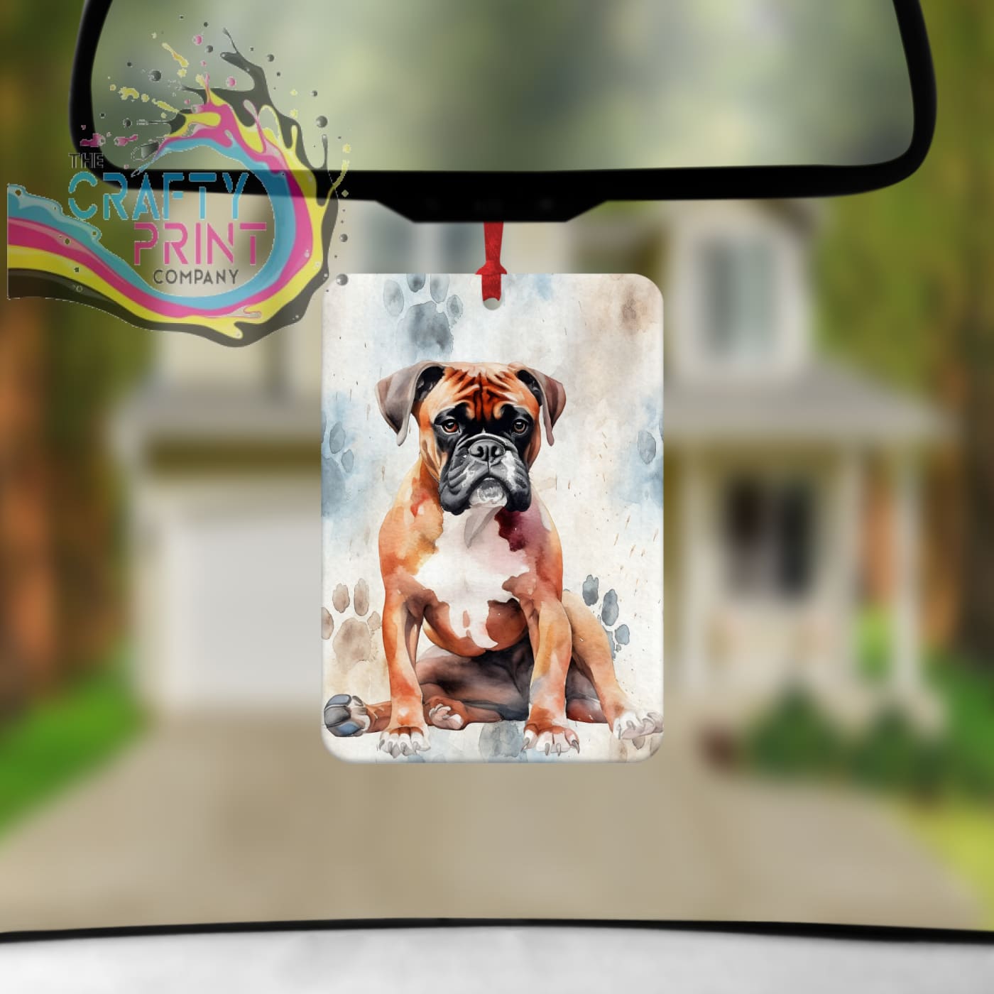 Boxer Paw Print Car Air Freshener - Vehicle Fresheners