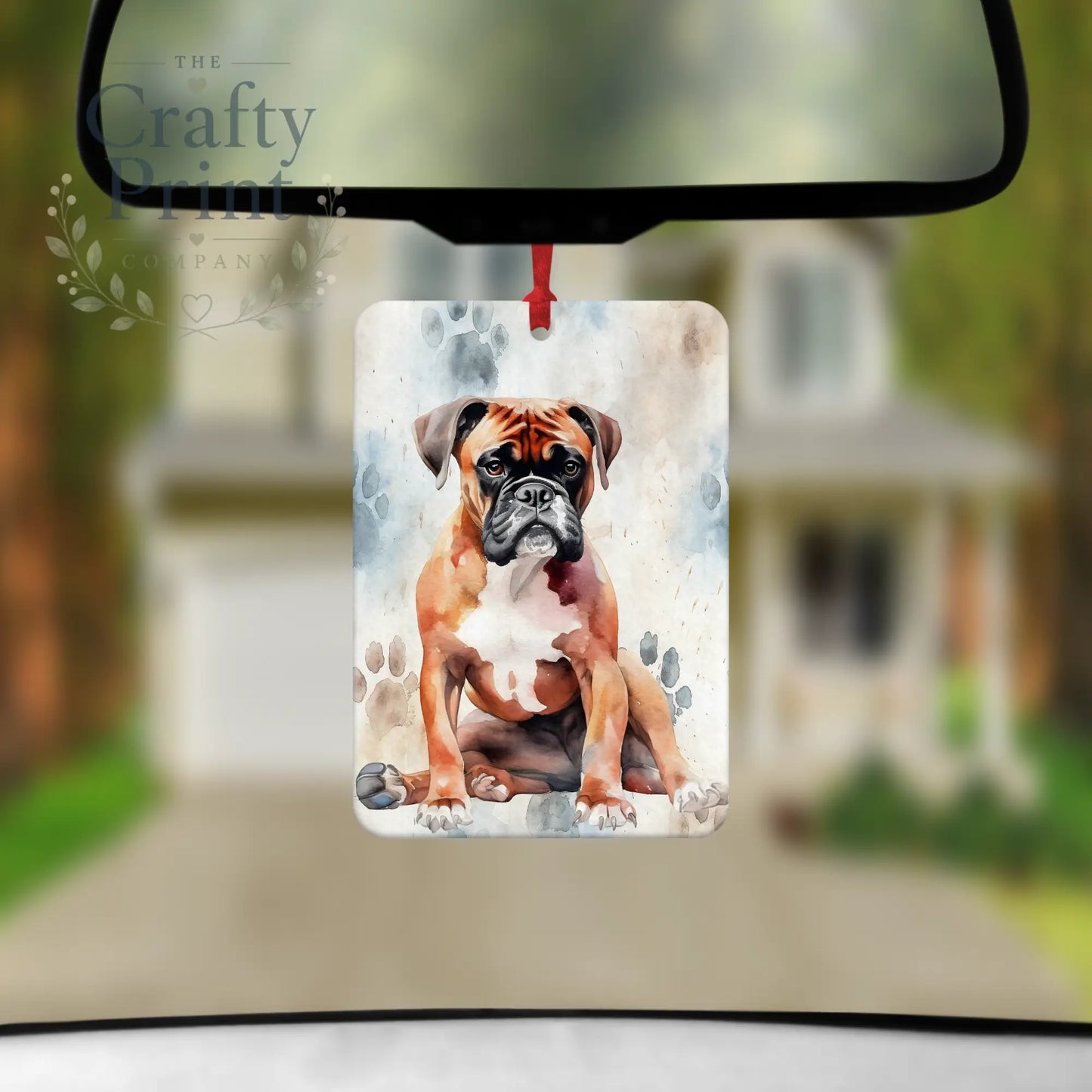 Boxer Paw Print Car Air Freshener - Vehicle Fresheners