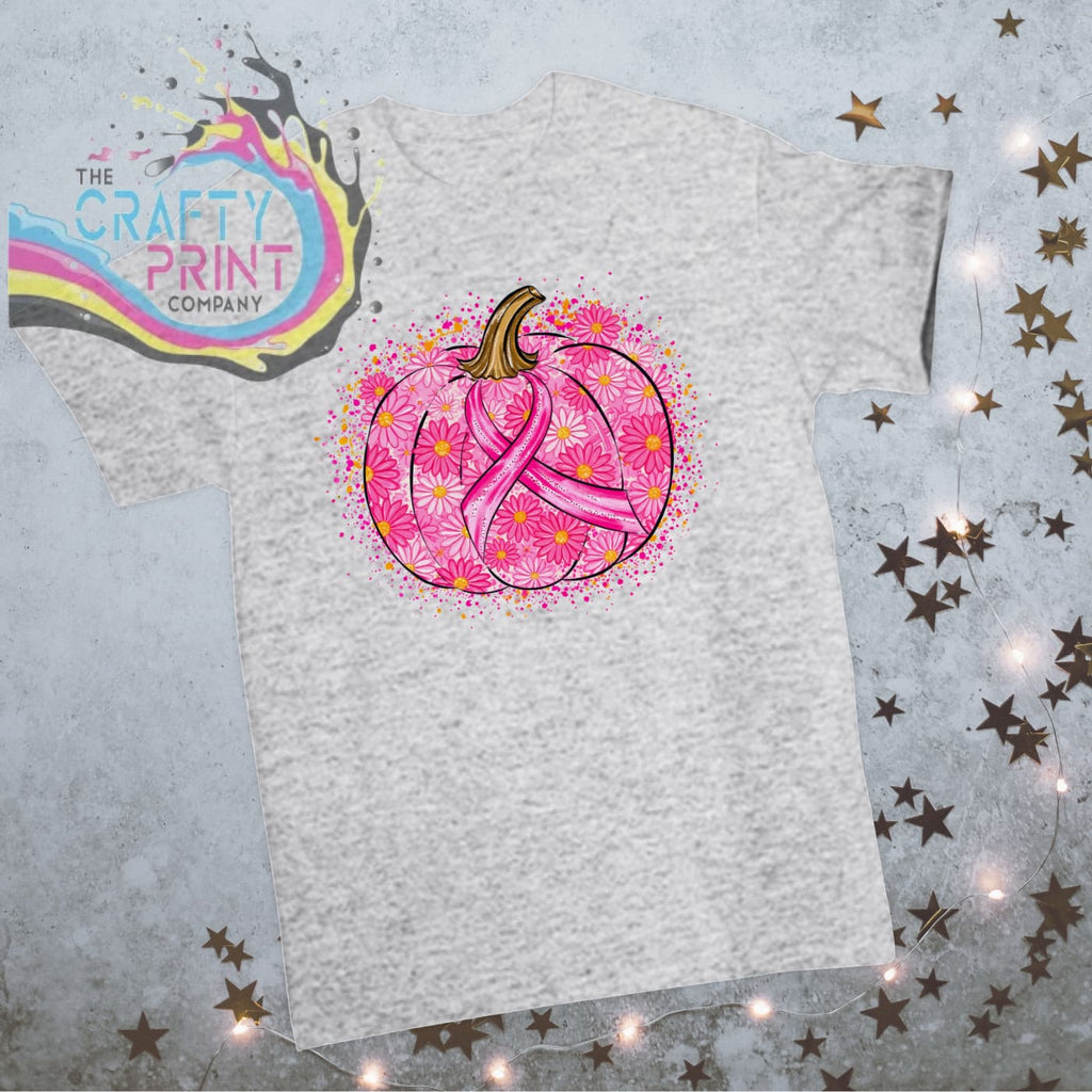 Breast Cancer Pumpkin Wear Pink T-shirt - Grey - Shirts &