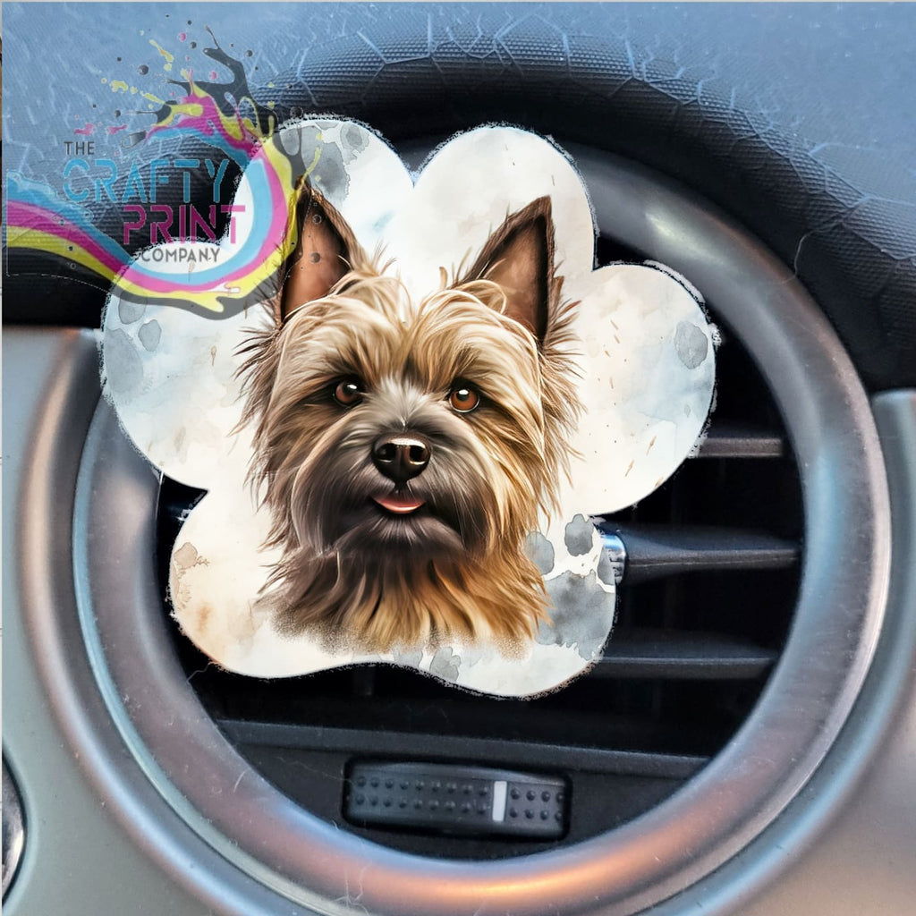 Cairn Terrier Acrylic Paw Print Car Vent Clip on Air